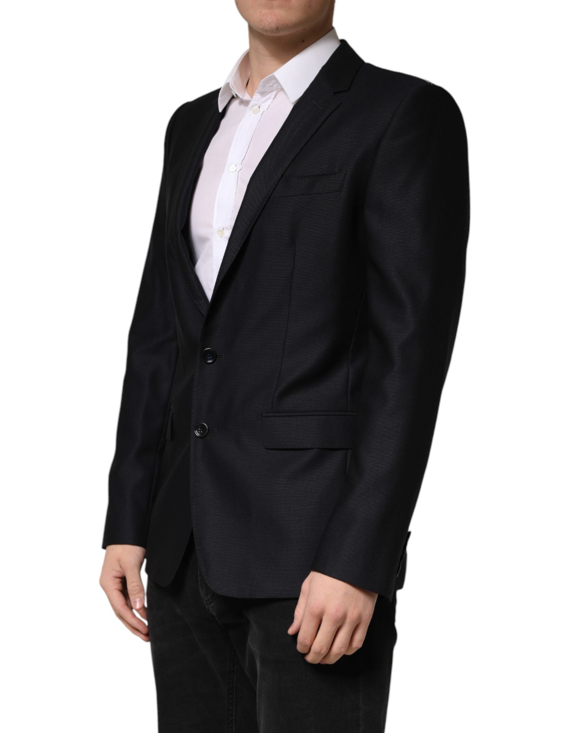 Dolce & Gabbana Black MARTINI Blazer with Single-Breasted Fastening-3