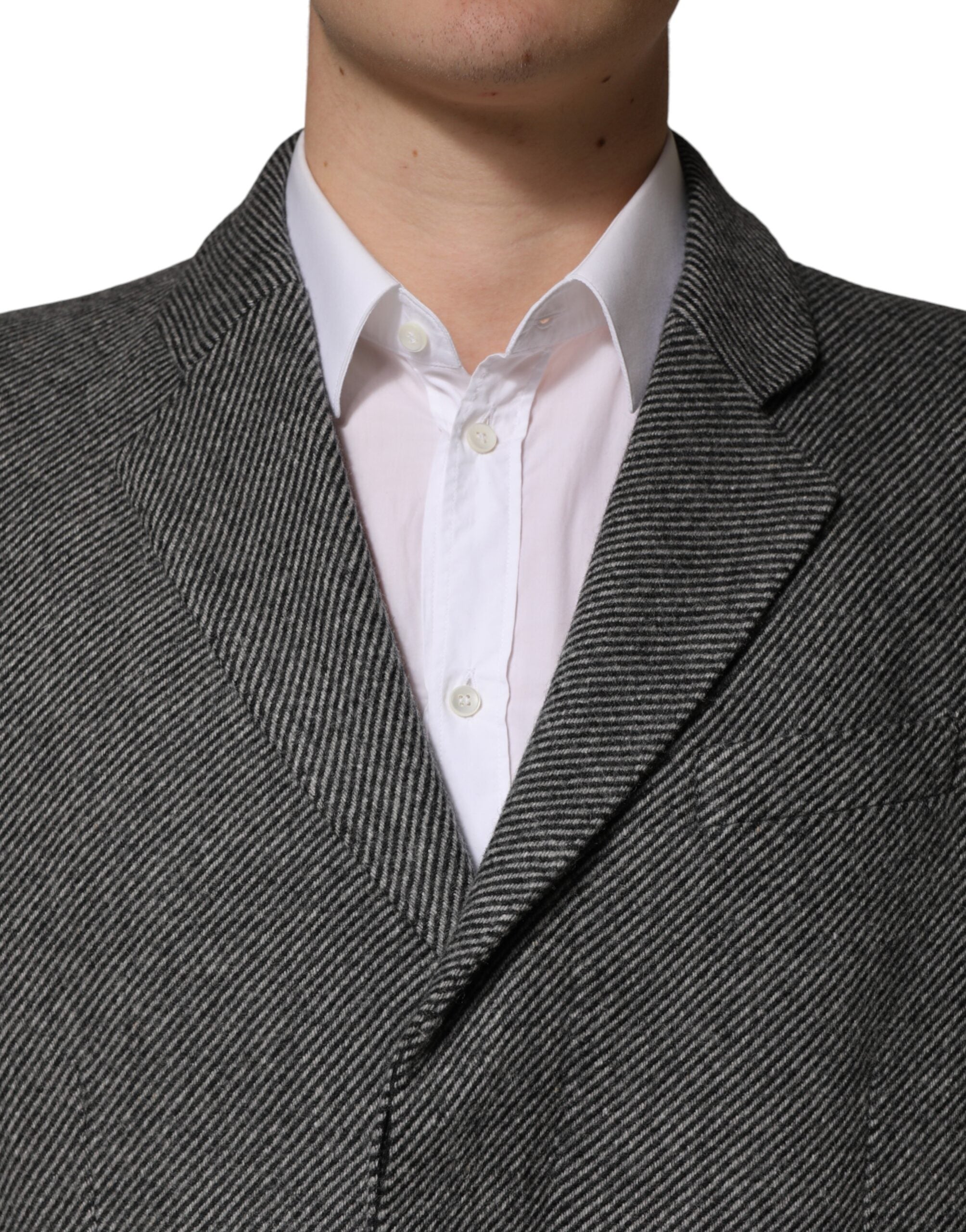 Dolce & Gabbana Grey Single-Breasted Men's Trench Coat-5