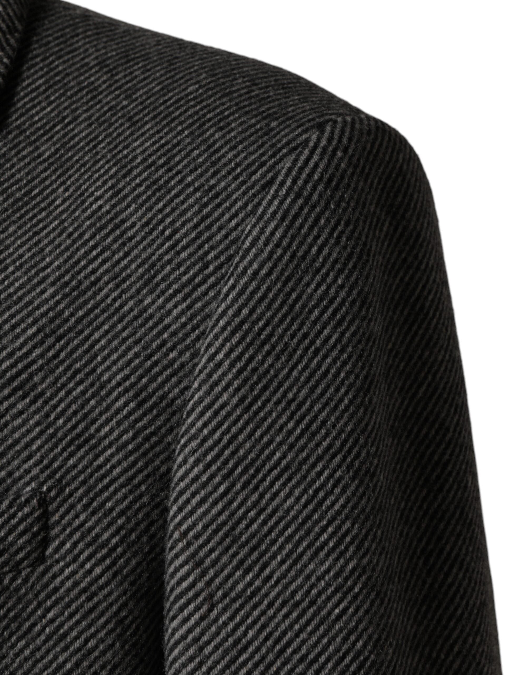 Dolce & Gabbana Grey Single-Breasted Men's Trench Coat-6