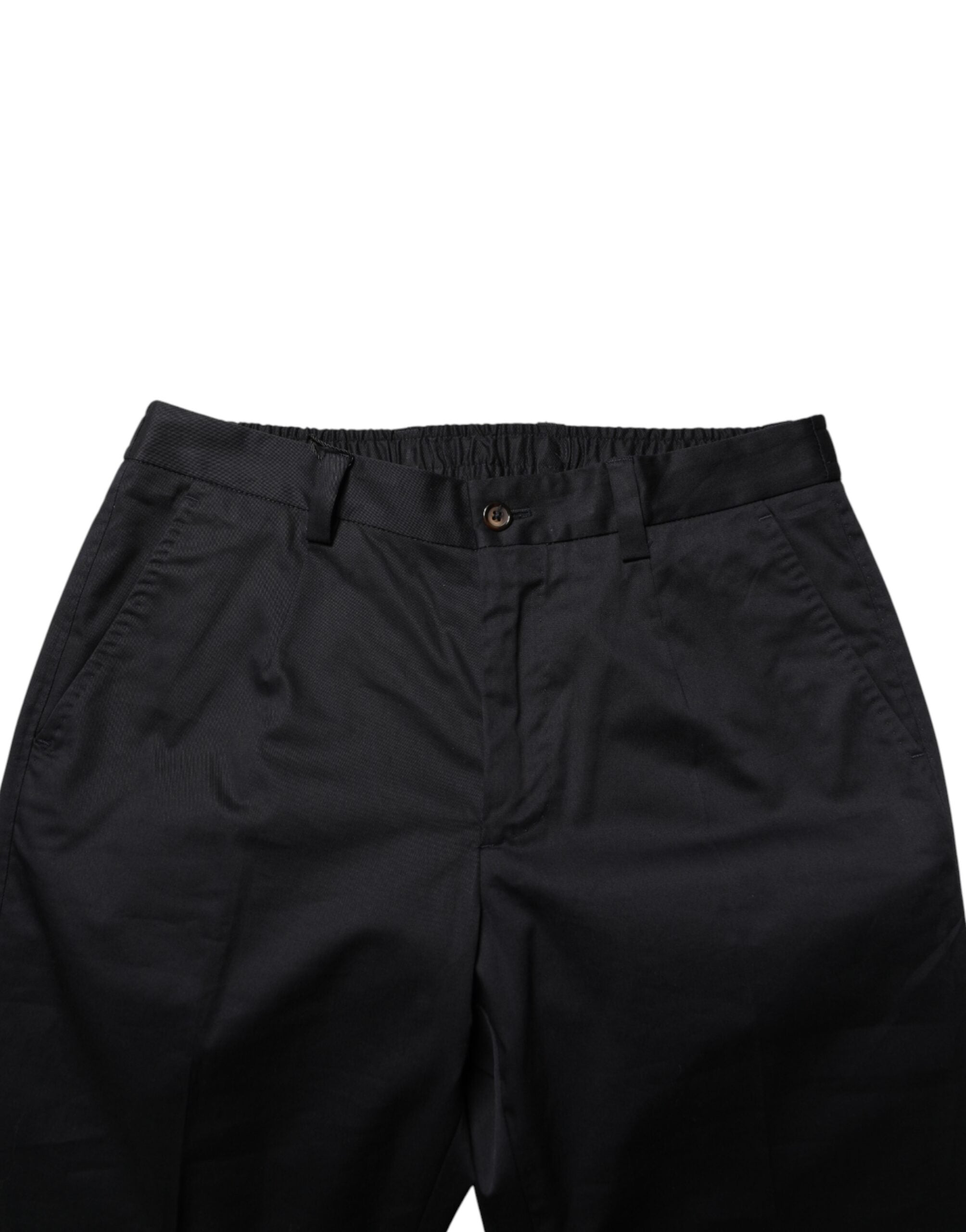 Dolce & Gabbana Dark Blue Cotton Skinny Suit Trousers-5