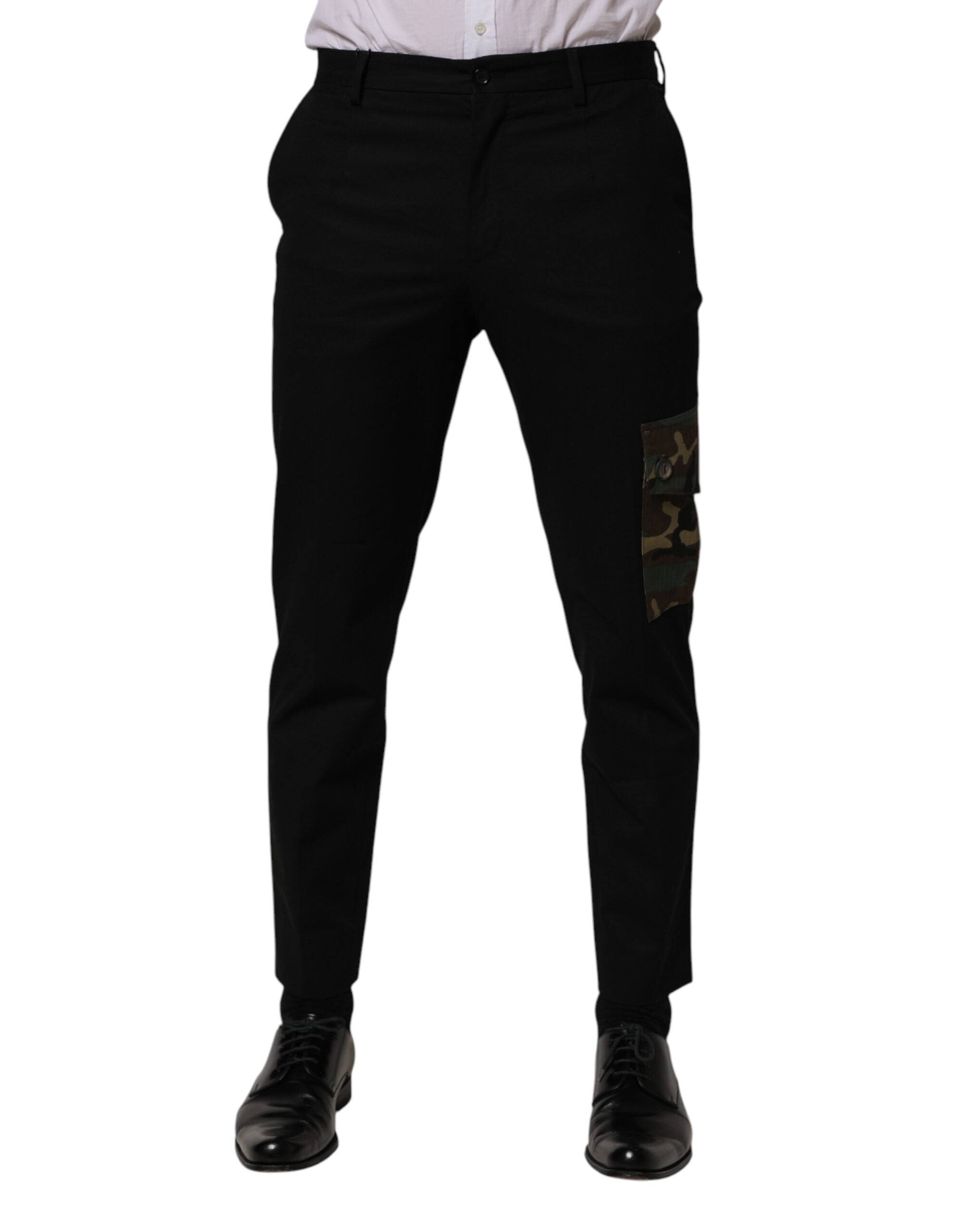 Dolce & Gabbana Black Cotton Cargo-Style Skinny Trousers-2