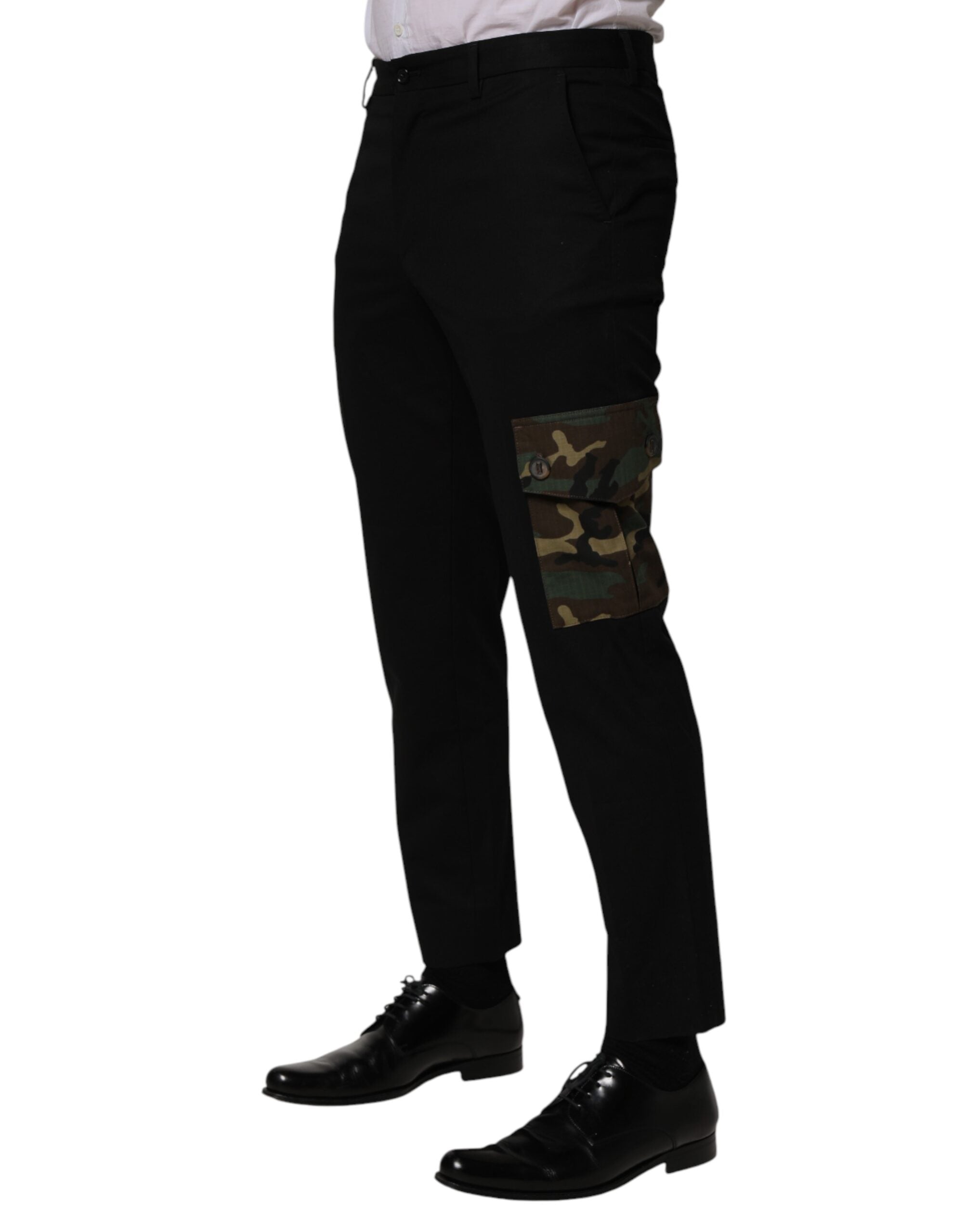 Dolce & Gabbana Black Cotton Cargo-Style Skinny Trousers-3