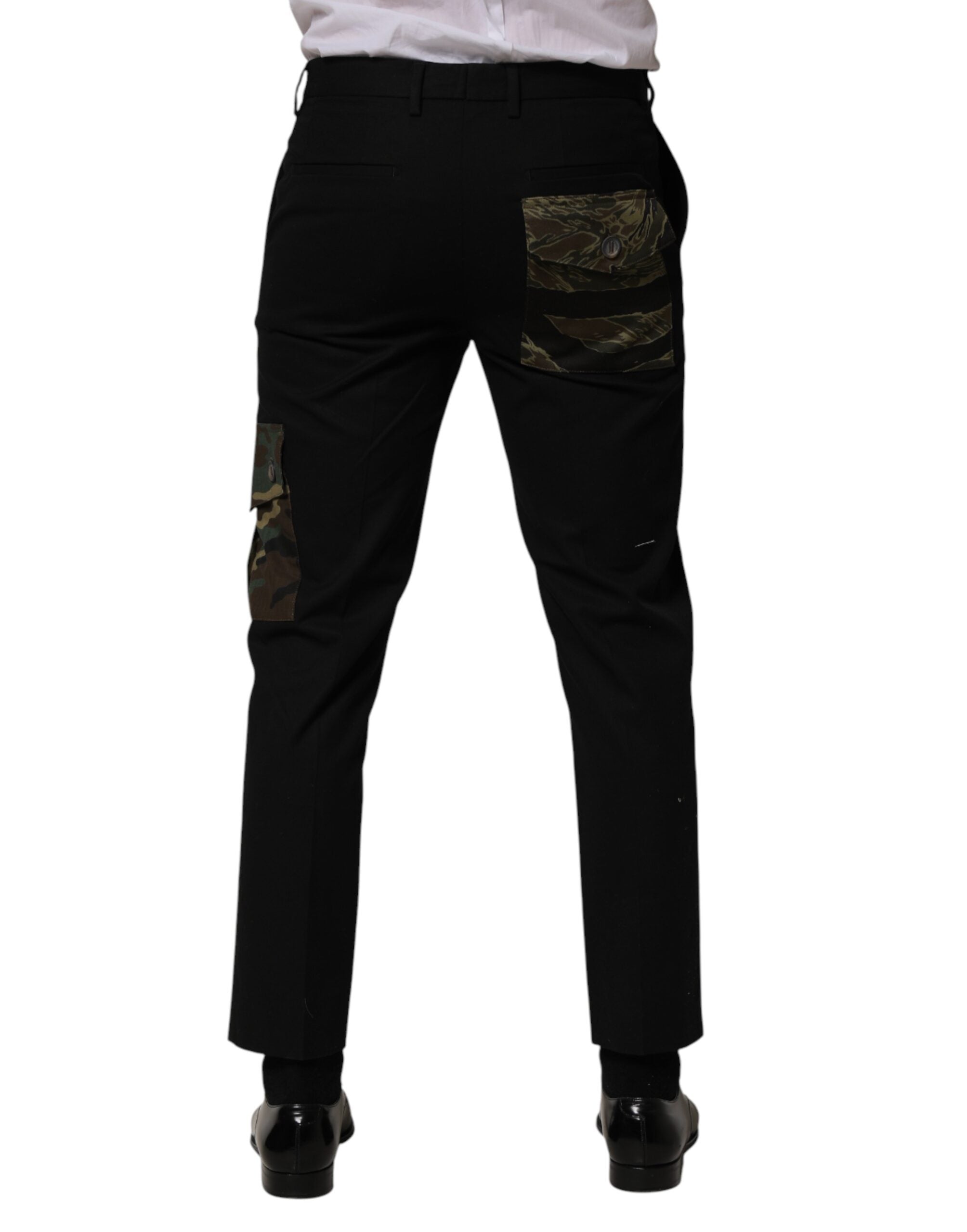 Dolce & Gabbana Black Cotton Cargo-Style Skinny Trousers-4