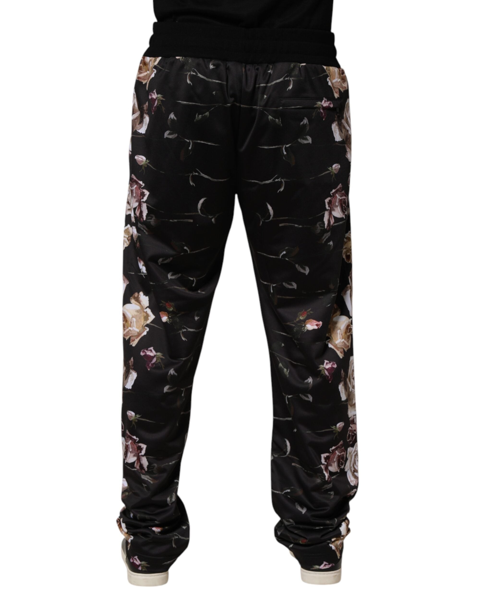 Dolce & Gabbana Black Floral Straight-Leg Chinos-4