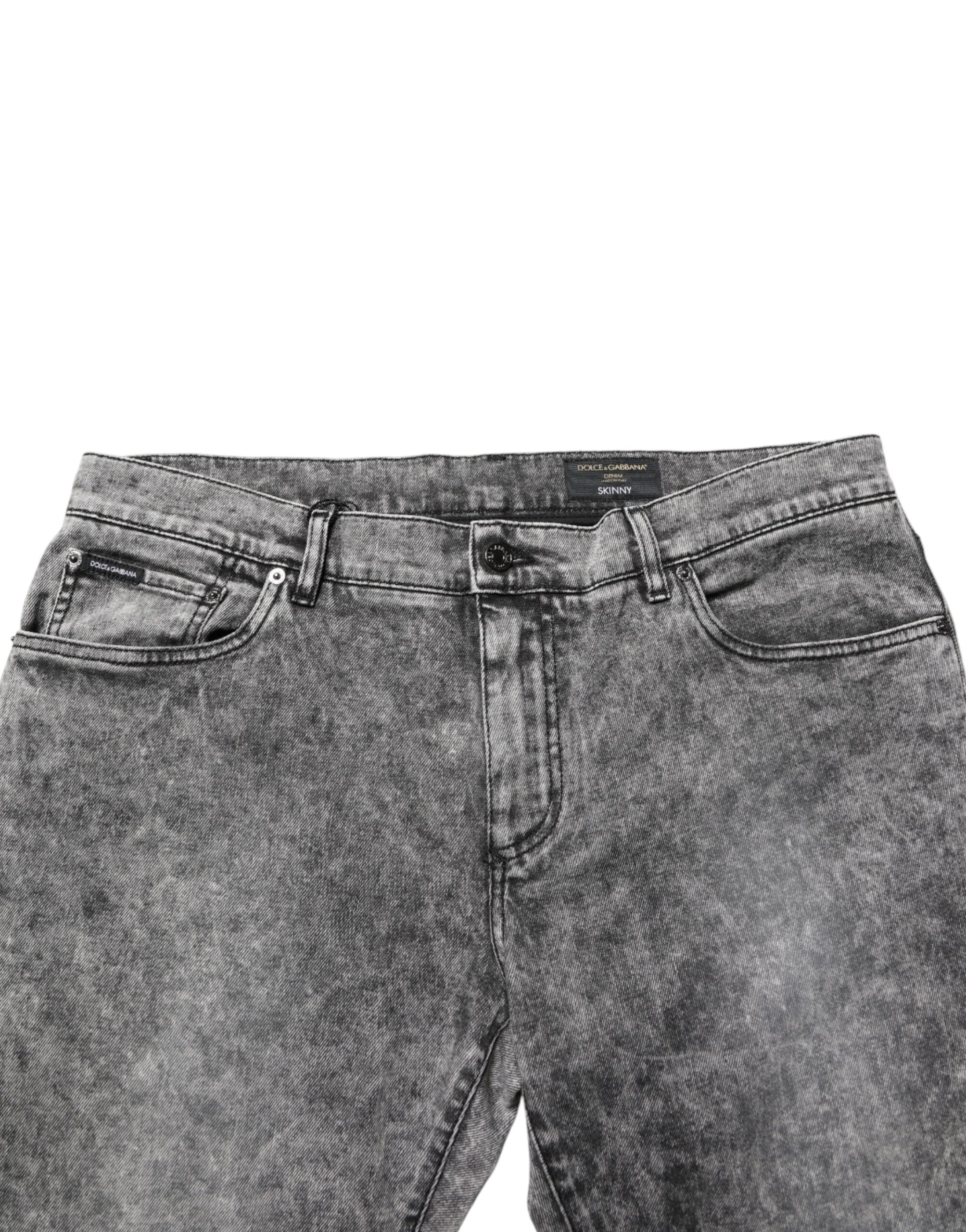 Dolce & Gabbana Grey Cotton Straight-Leg Jeans-5