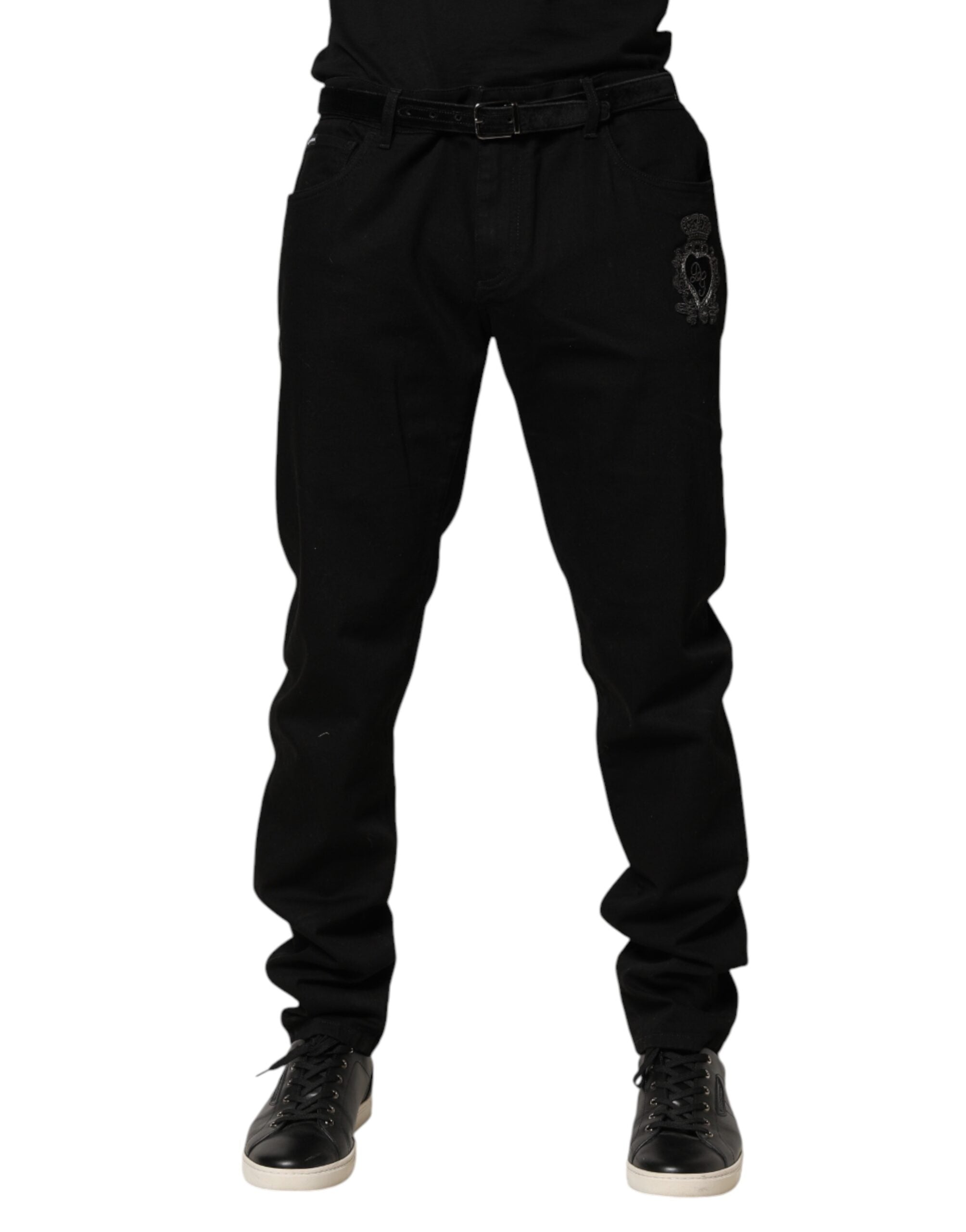 Dolce & Gabbana Men's Black Holy Heart Skinny Jeans-2