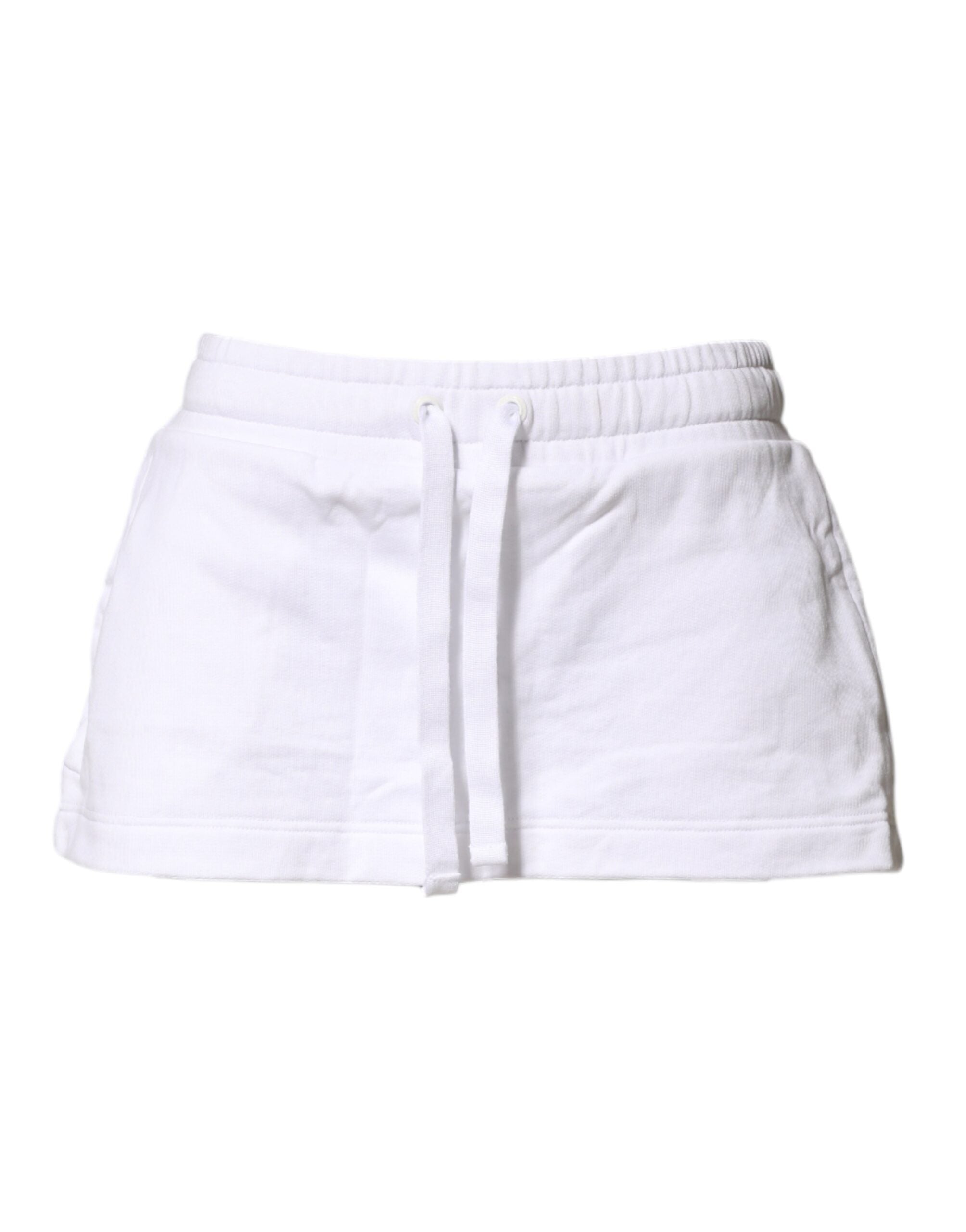 Dolce & Gabbana white cotton blend skirt, A-line, mid-waist, mini-2