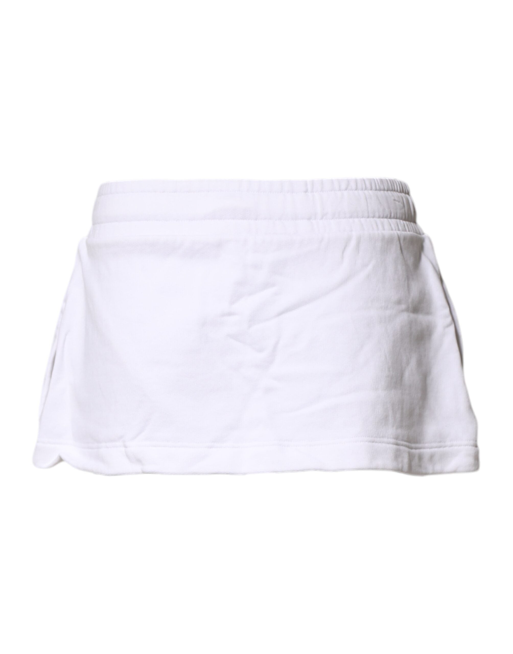 Dolce & Gabbana white cotton blend skirt, A-line, mid-waist, mini-3