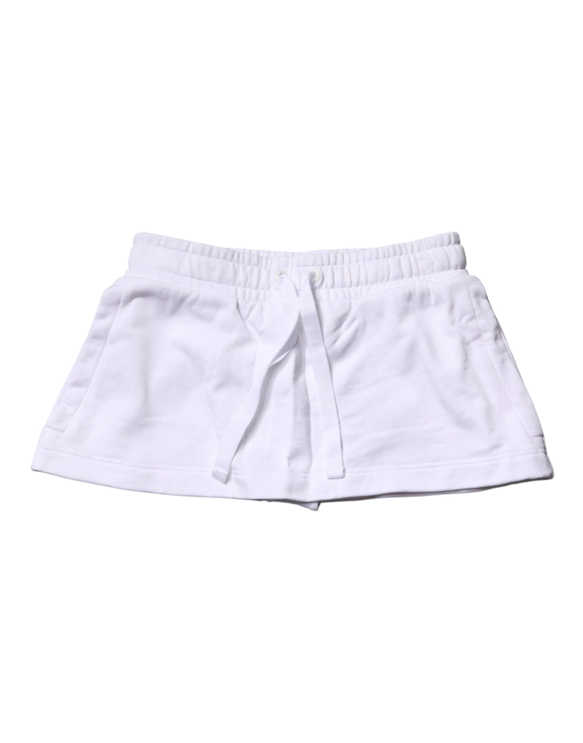 Dolce & Gabbana white cotton blend skirt, A-line, mid-waist, mini-4