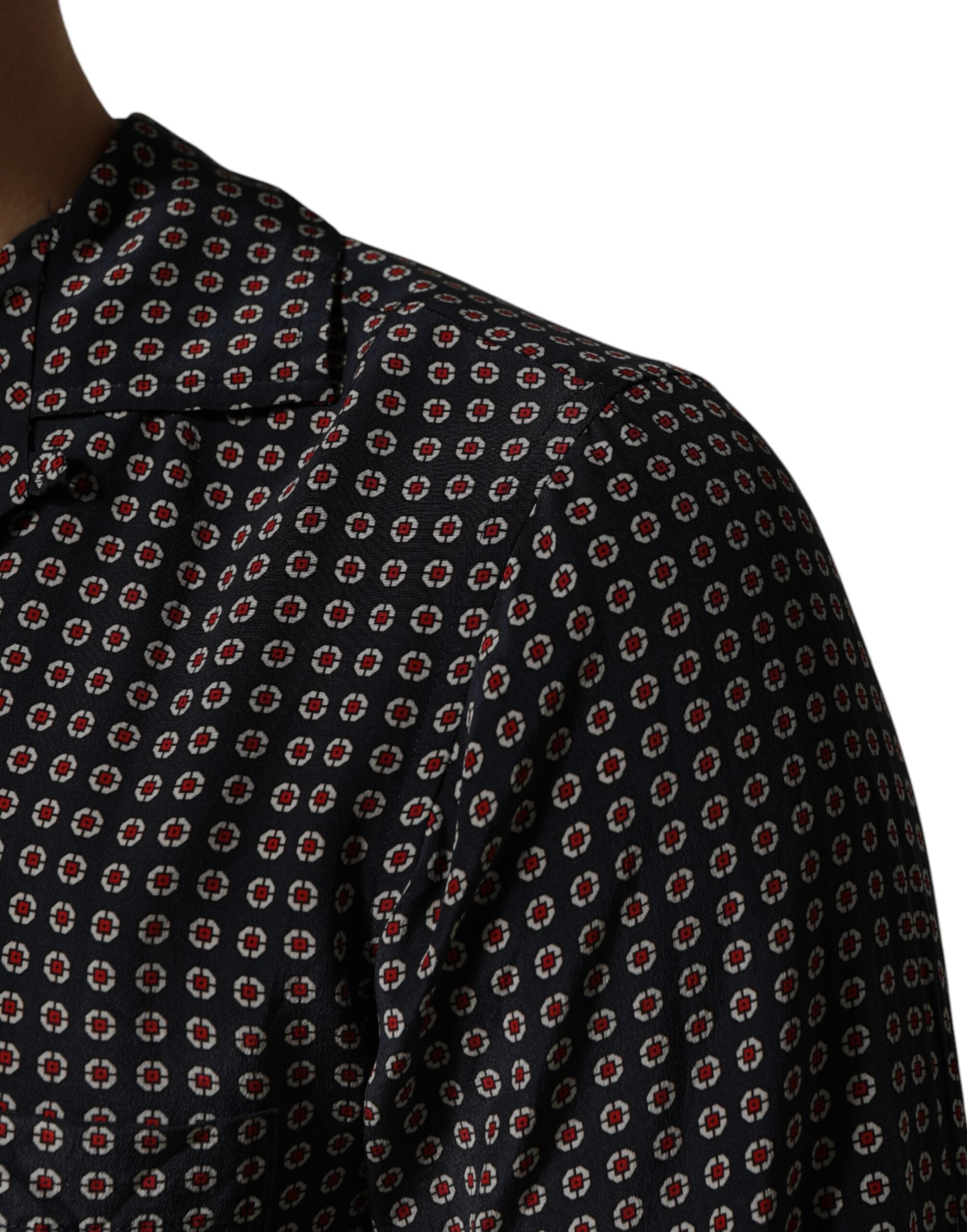 Dolce & Gabbana Men's Patterned Silk Shirt in Black-6