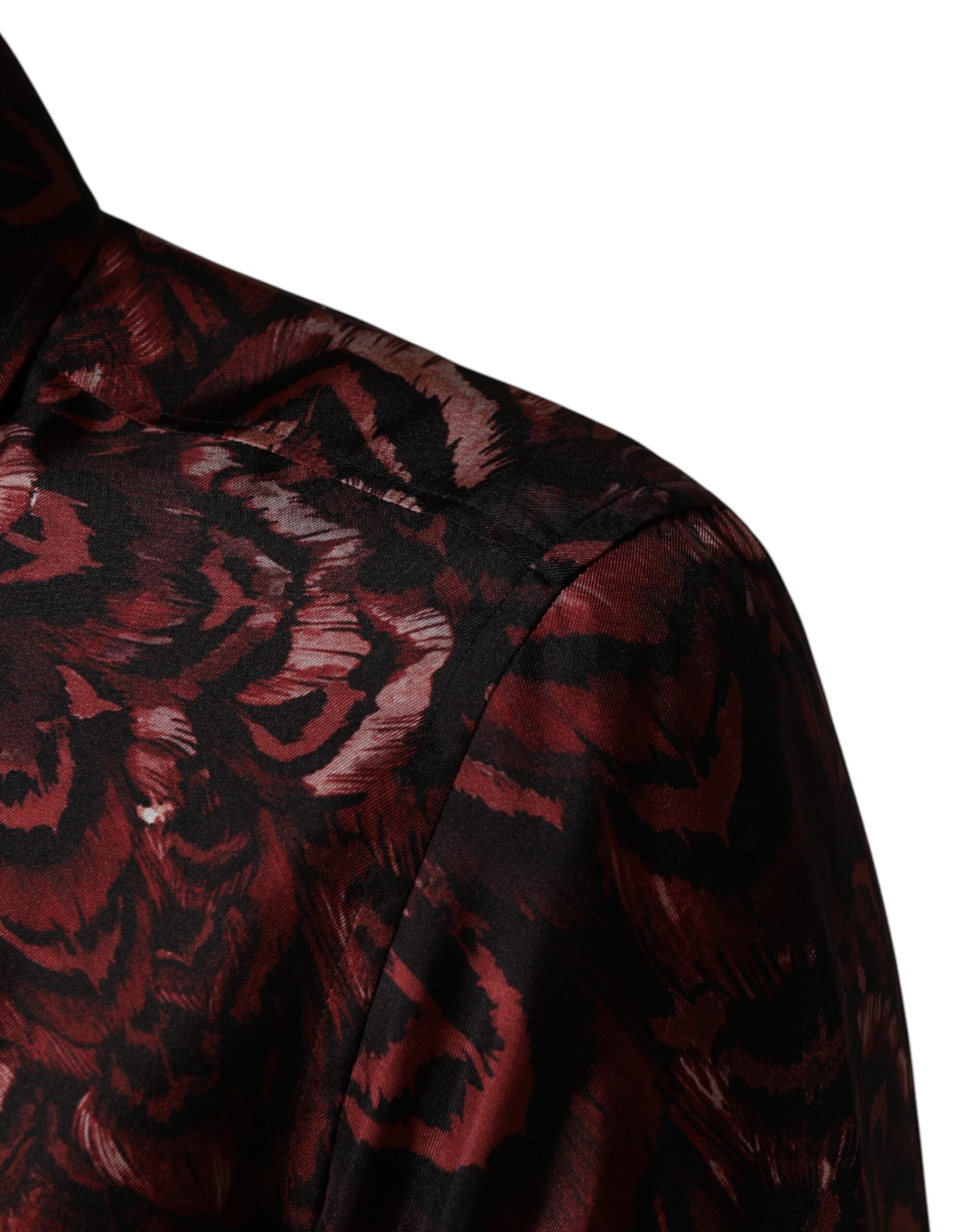 Dolce & Gabbana Herren-Hemd mit Bordeaux-Muster und Kragen-6