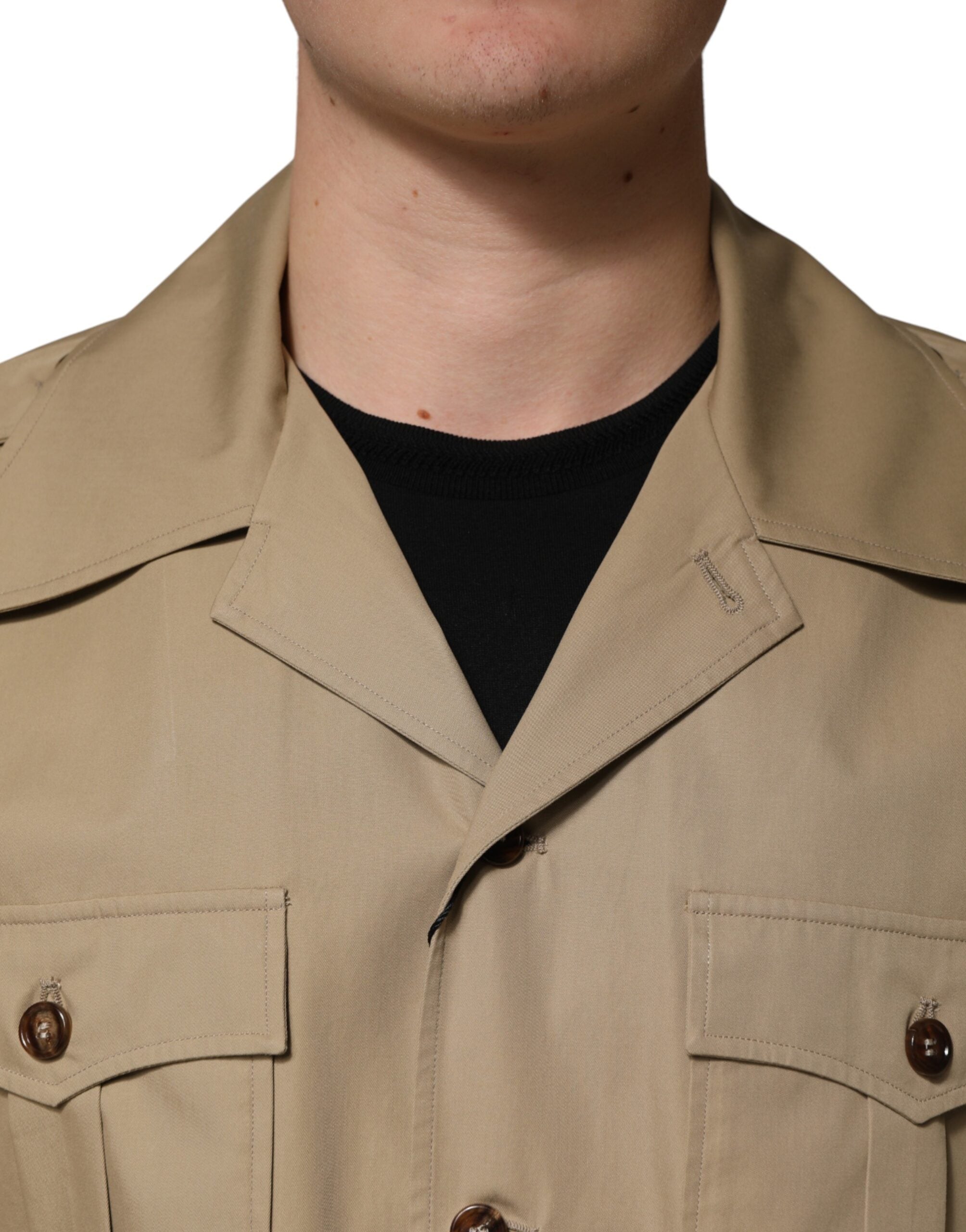 Dolce & Gabbana Braunes Hemd mit kurzen Ärmeln im Pin-Up-Stil für Herren-5