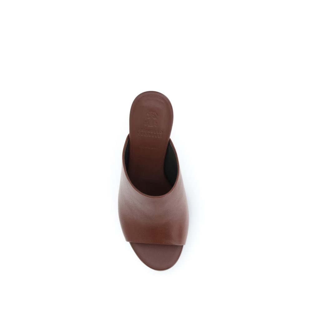 Brunello Cucinelli Brown Bos Taurus Calfskin Sandals-4