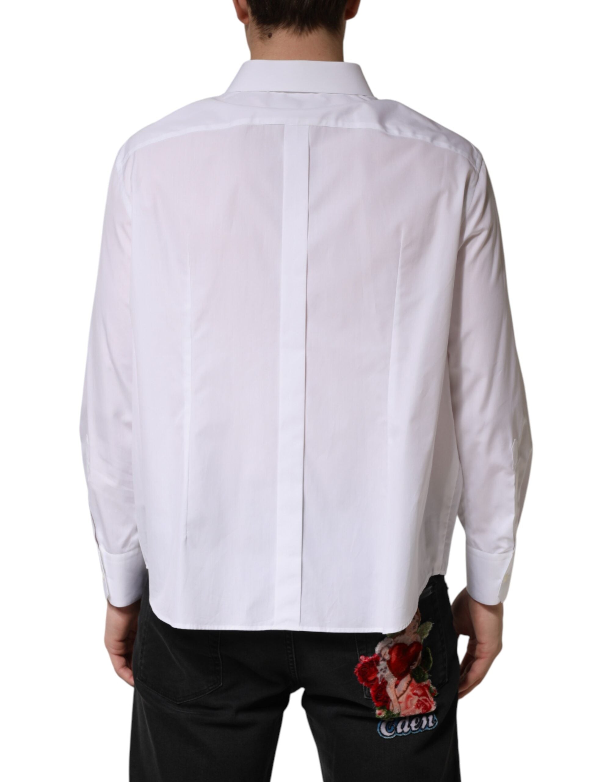Dolce & Gabbana Weißes SARTORIA Hemd aus Baumwolle mit Kragen-4