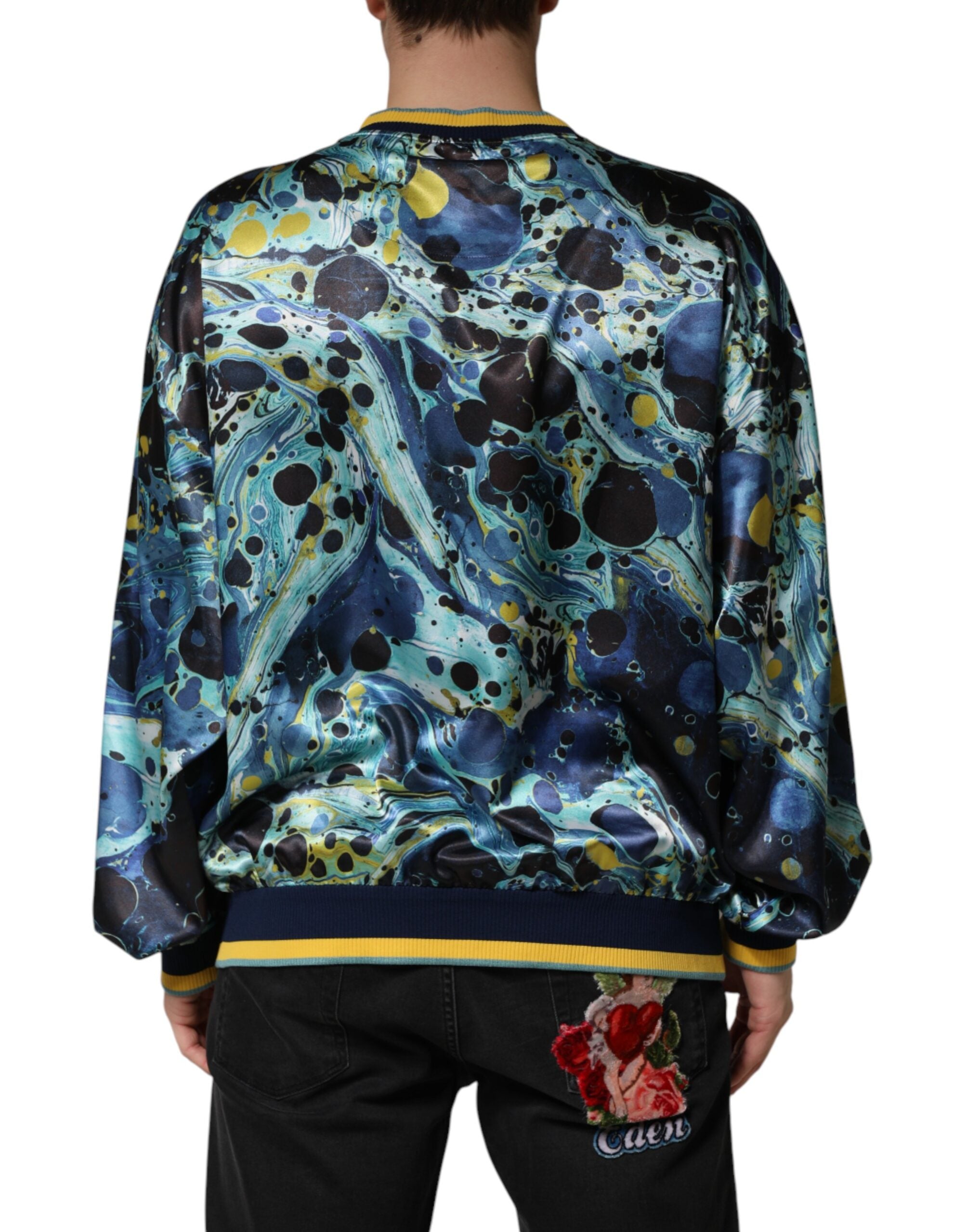 Dolce & Gabbana Multicolor Marble-Look Sweater-4