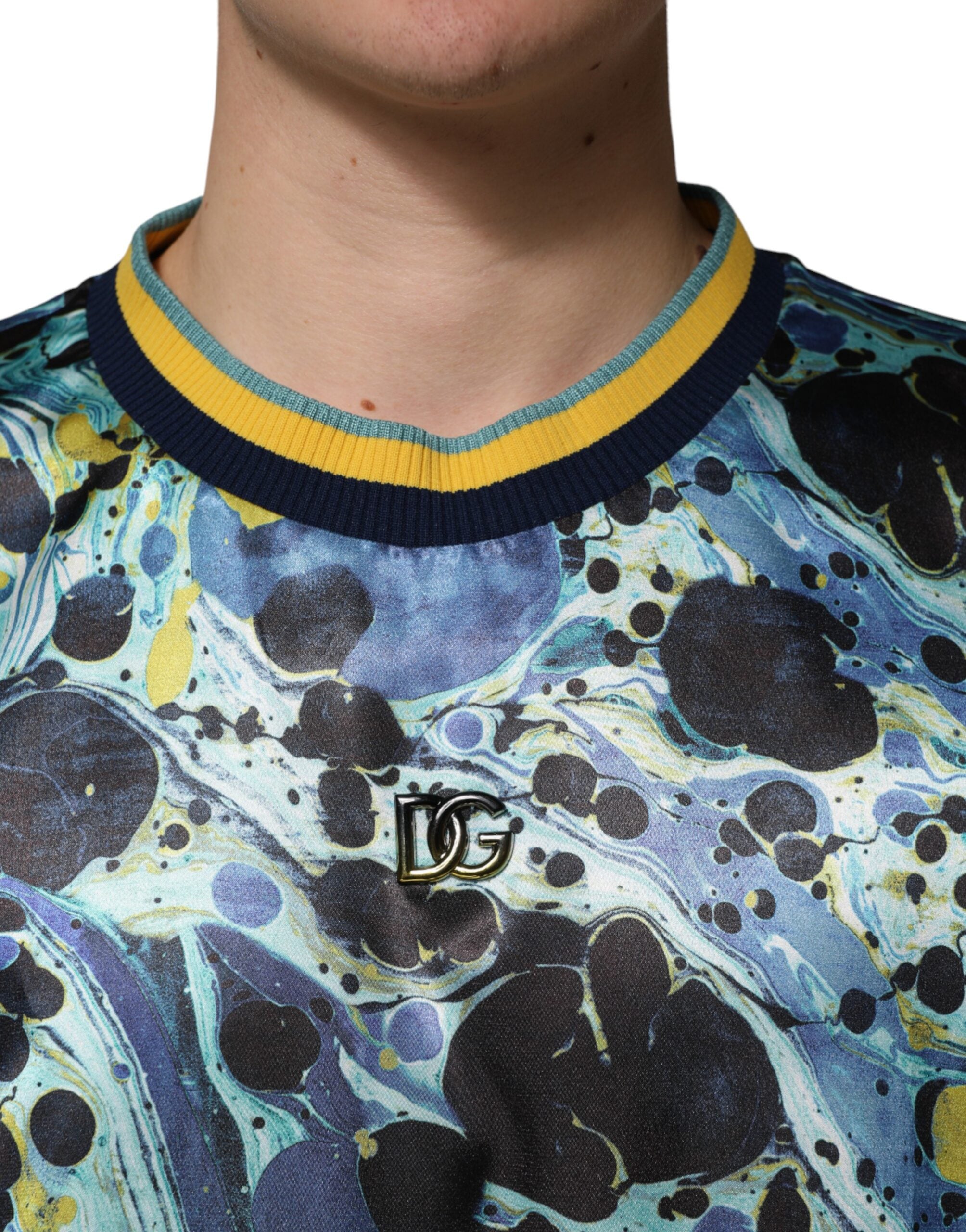 Dolce & Gabbana Multicolor Marble-Look Sweater-5