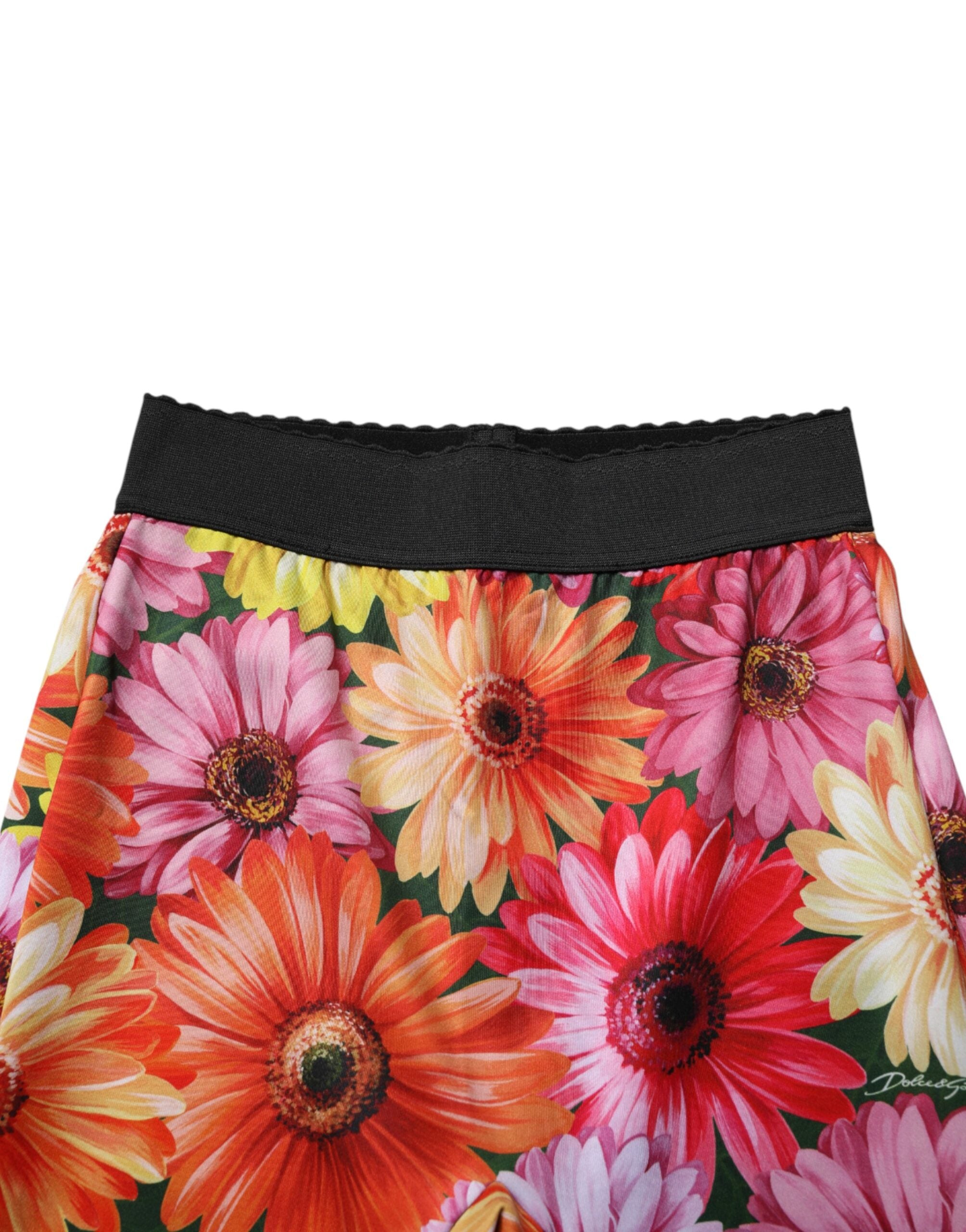 Dolce & Gabbana Multicolor Floral Leggings Stretch Waist Pants-4
