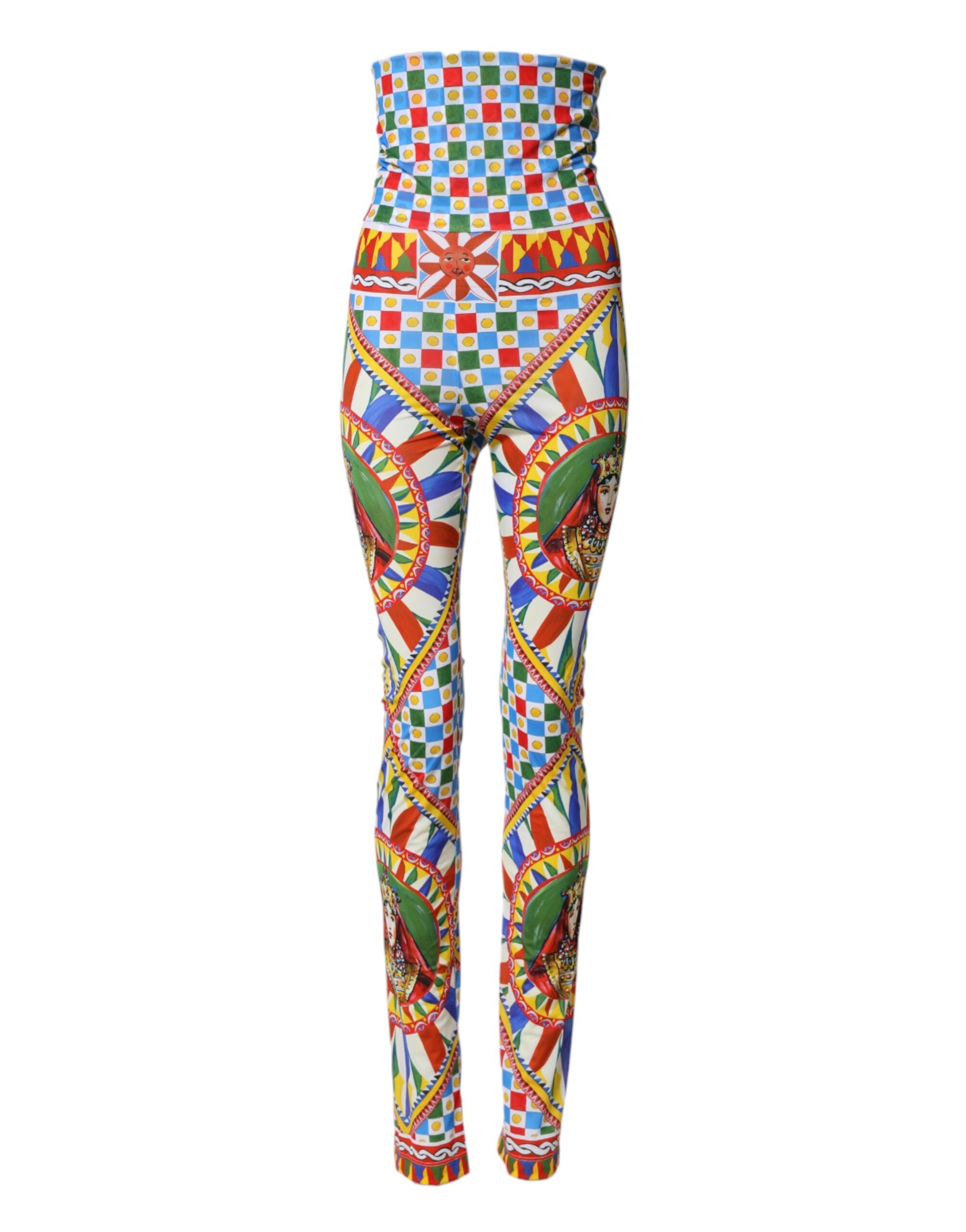 Dolce & Gabbana Multicolor High-Waisted Carretto Leggings-2