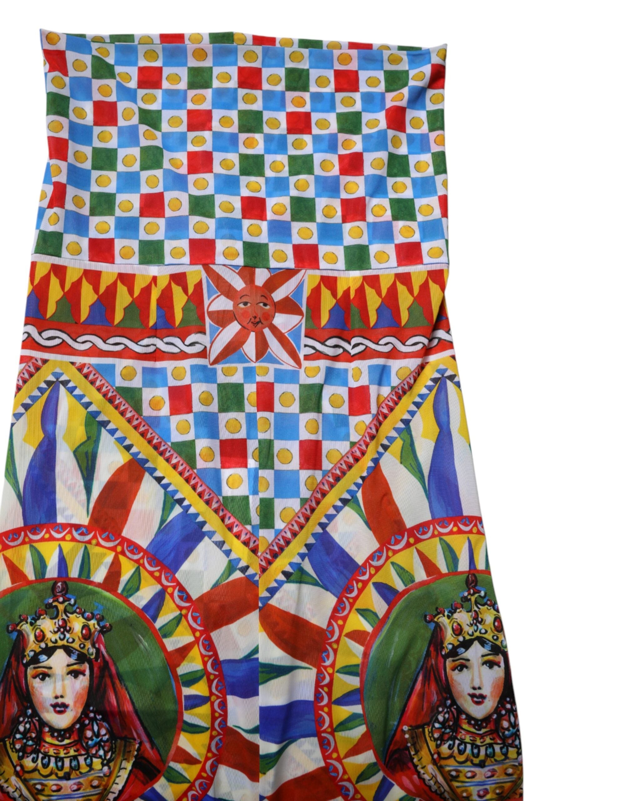 Dolce & Gabbana Multicolor High-Waisted Carretto Leggings-4