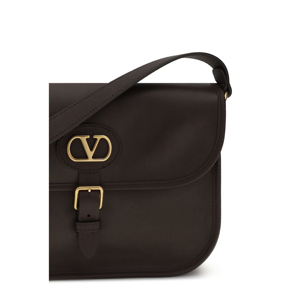 Valentino Garavani Brown Calfskin Bos Taurus Shoulder Bag-4