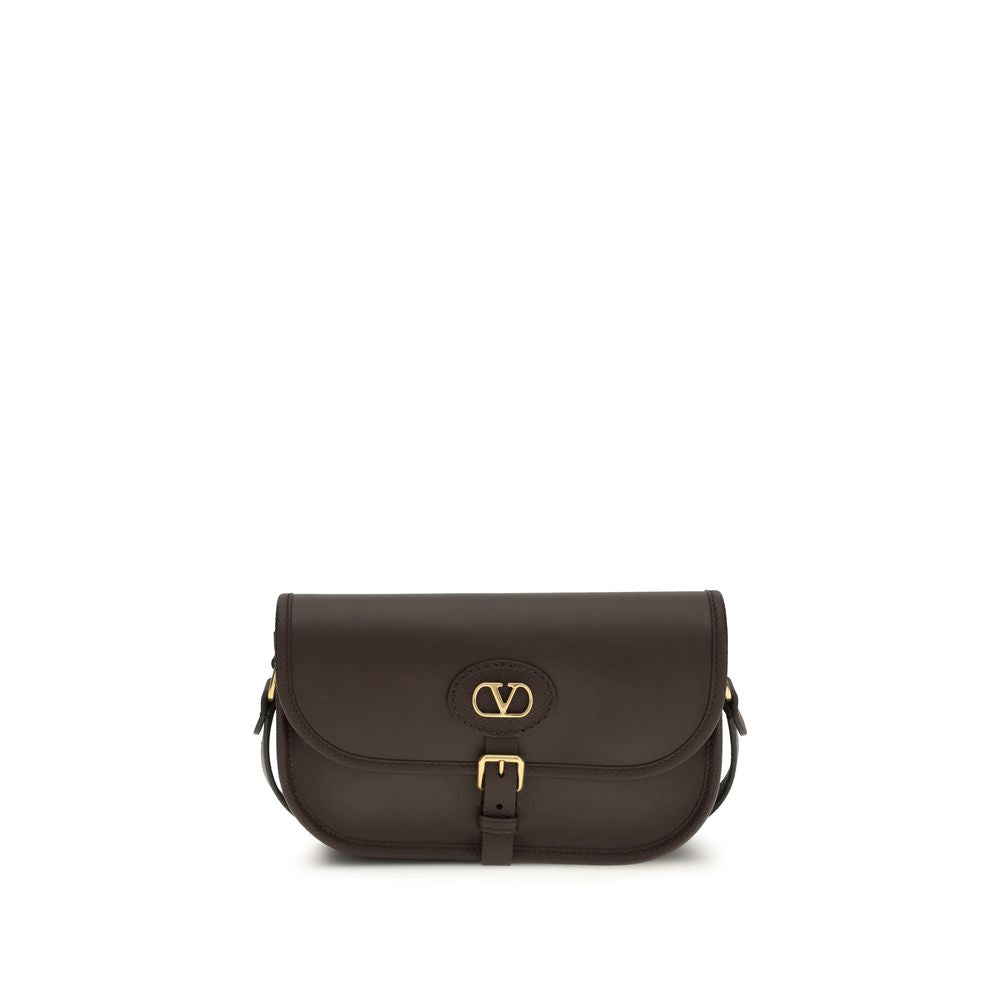 Valentino Garavani Braune Kalbsleder Bos Taurus Schultertasche-1