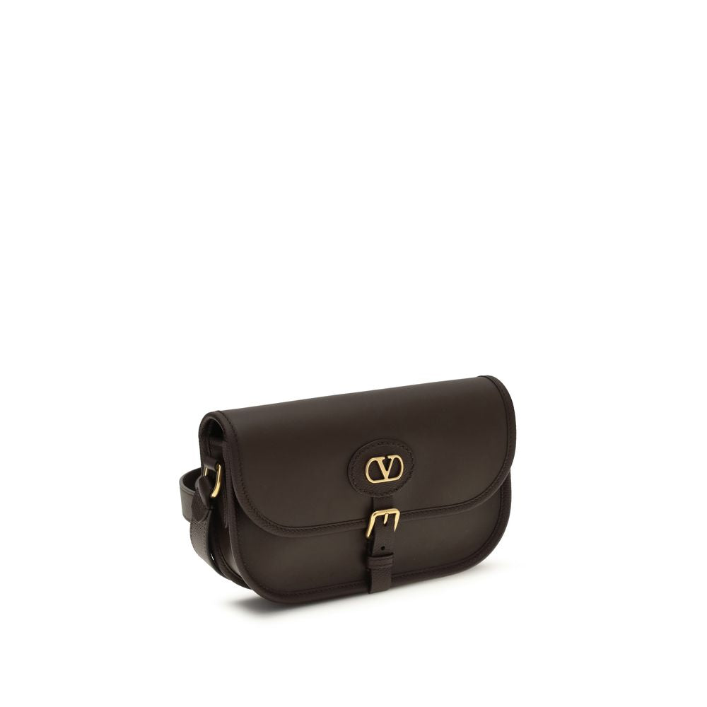 Valentino Garavani Braune Kalbsleder Bos Taurus Schultertasche-2