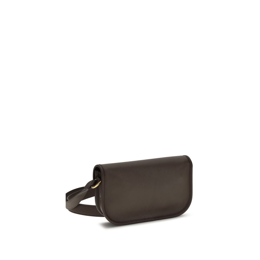 Valentino Garavani Braune Kalbsleder Bos Taurus Schultertasche-3