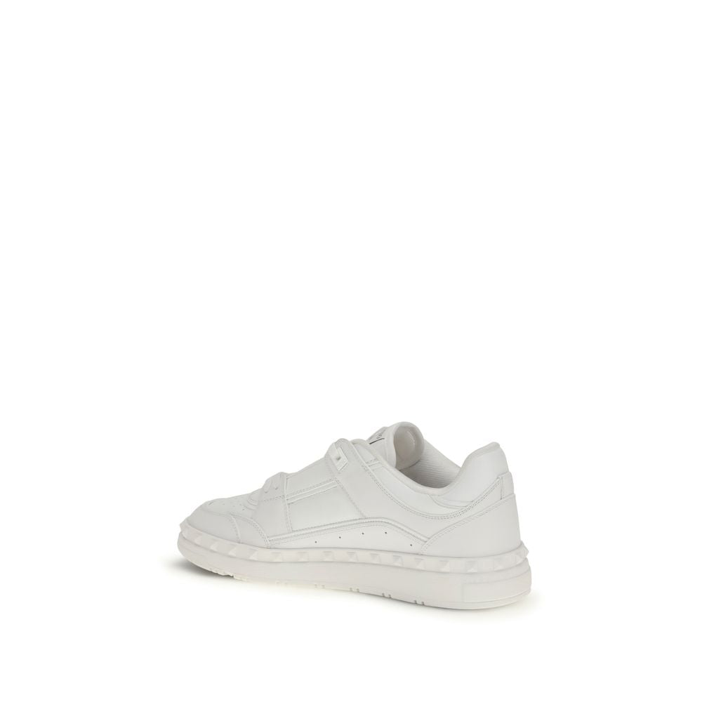 Valentino Garavani White Low-Top Calfskin Sneakers Bos Taurus-3