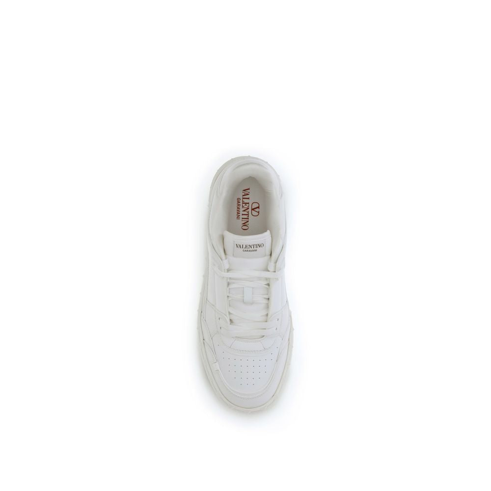 Valentino Garavani White Low-Top Calfskin Sneakers Bos Taurus-4