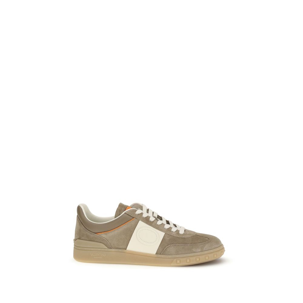 Valentino Garavani Beige Calf Leather Bos Taurus Low Top Sneakers-1