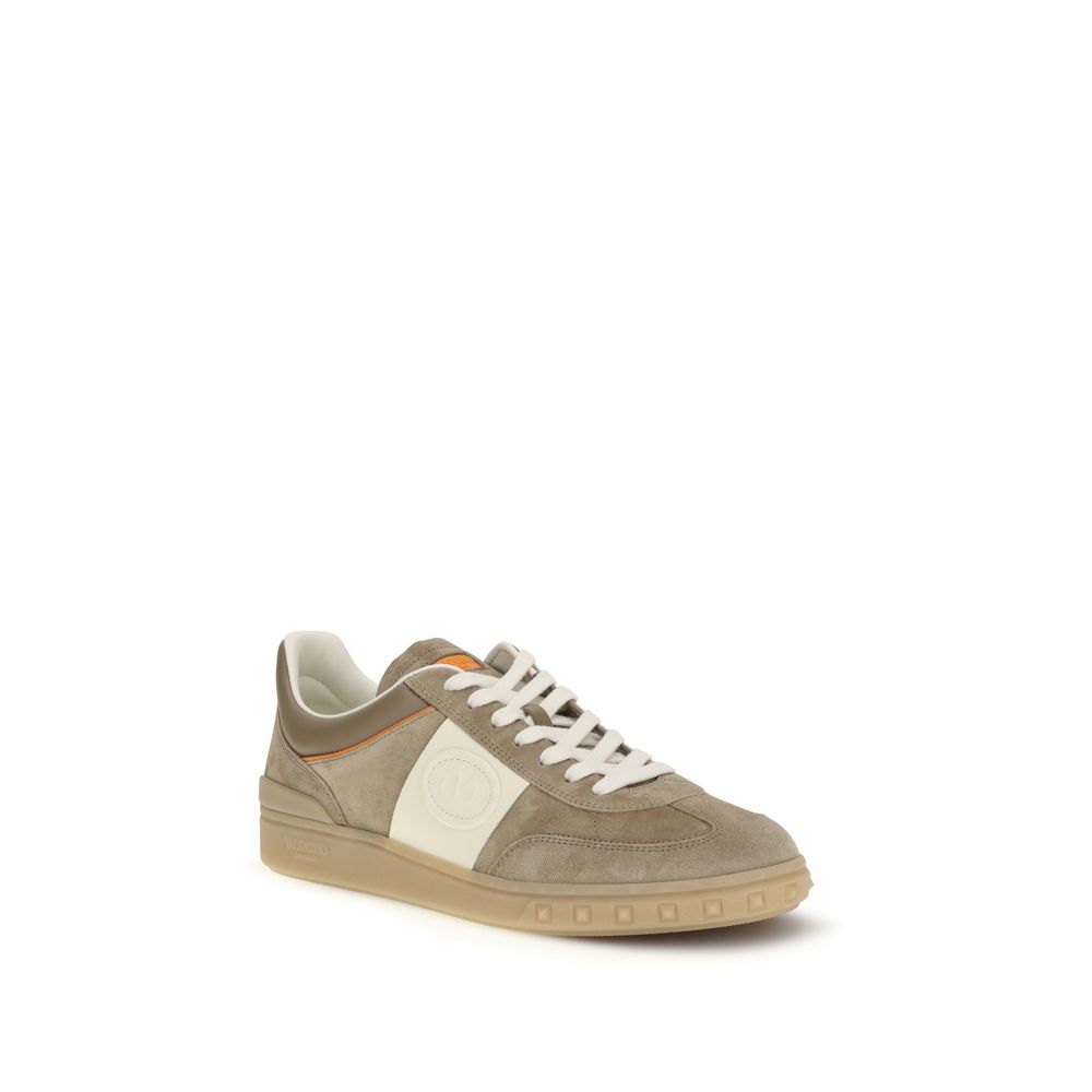 Valentino Garavani Beige Calf Leather Bos Taurus Low Top Sneakers-2