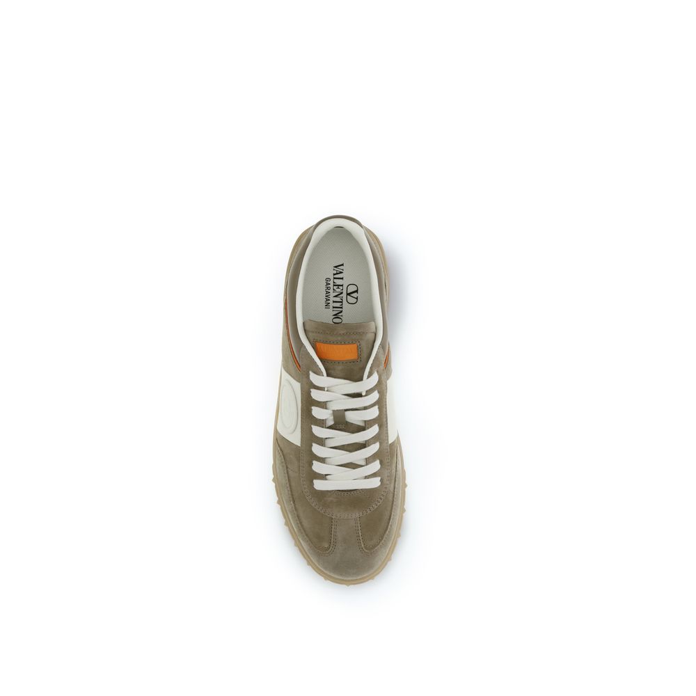 Valentino Garavani Beige Calf Leather Bos Taurus Low Top Sneakers-4