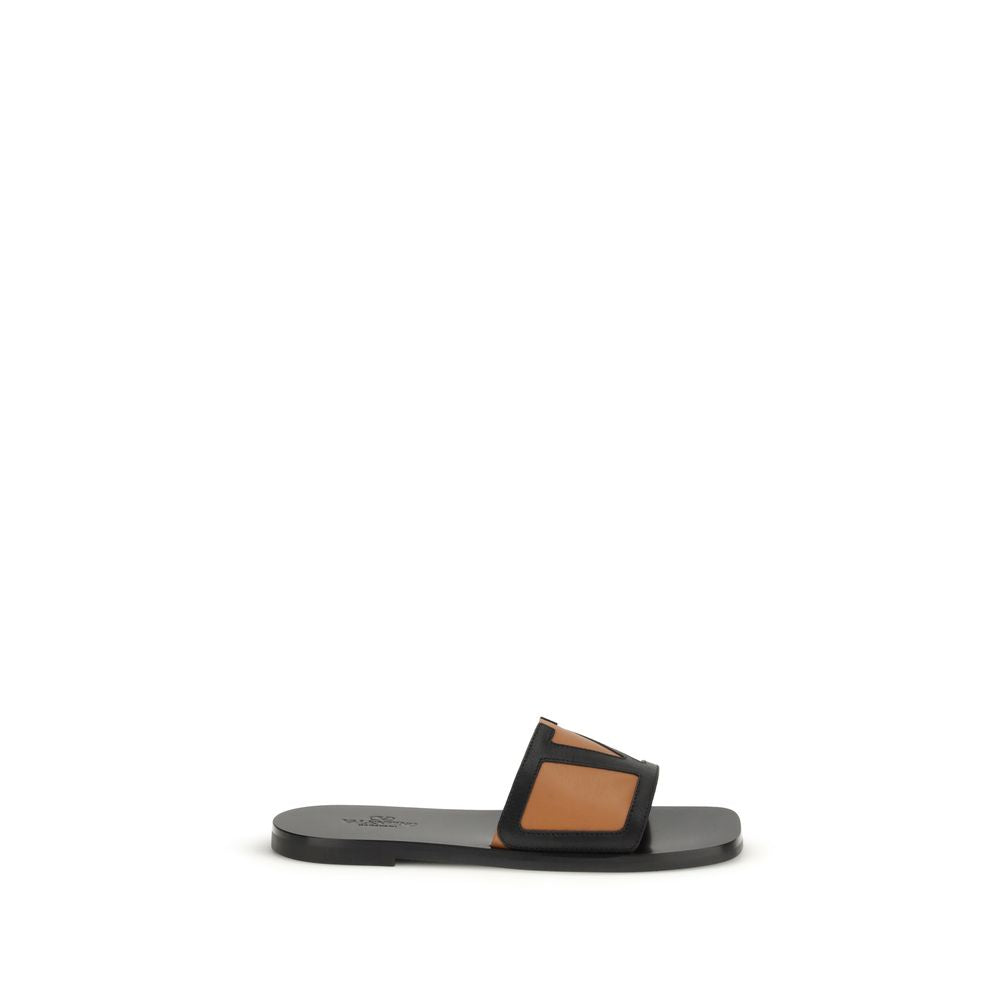 Valentino Garavani Black Bos Taurus Calfskin Sandals-1