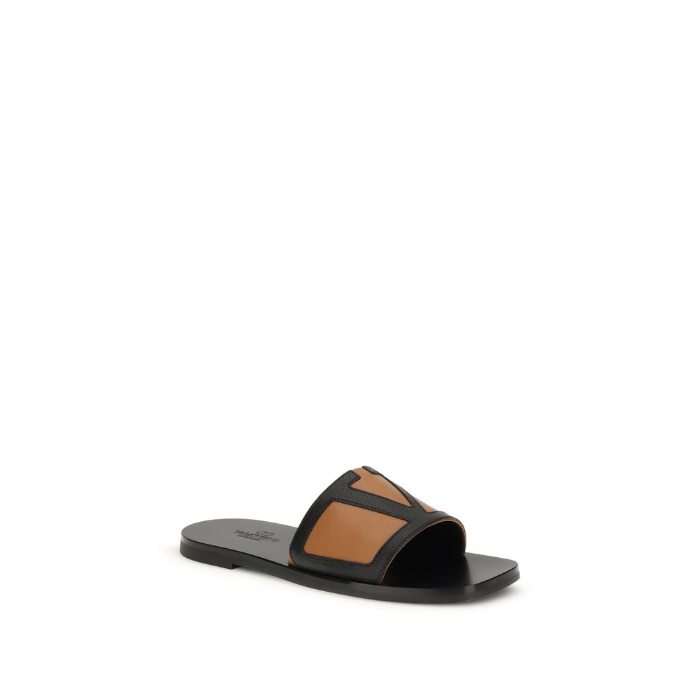 Valentino Garavani Black Bos Taurus Calfskin Sandals-2