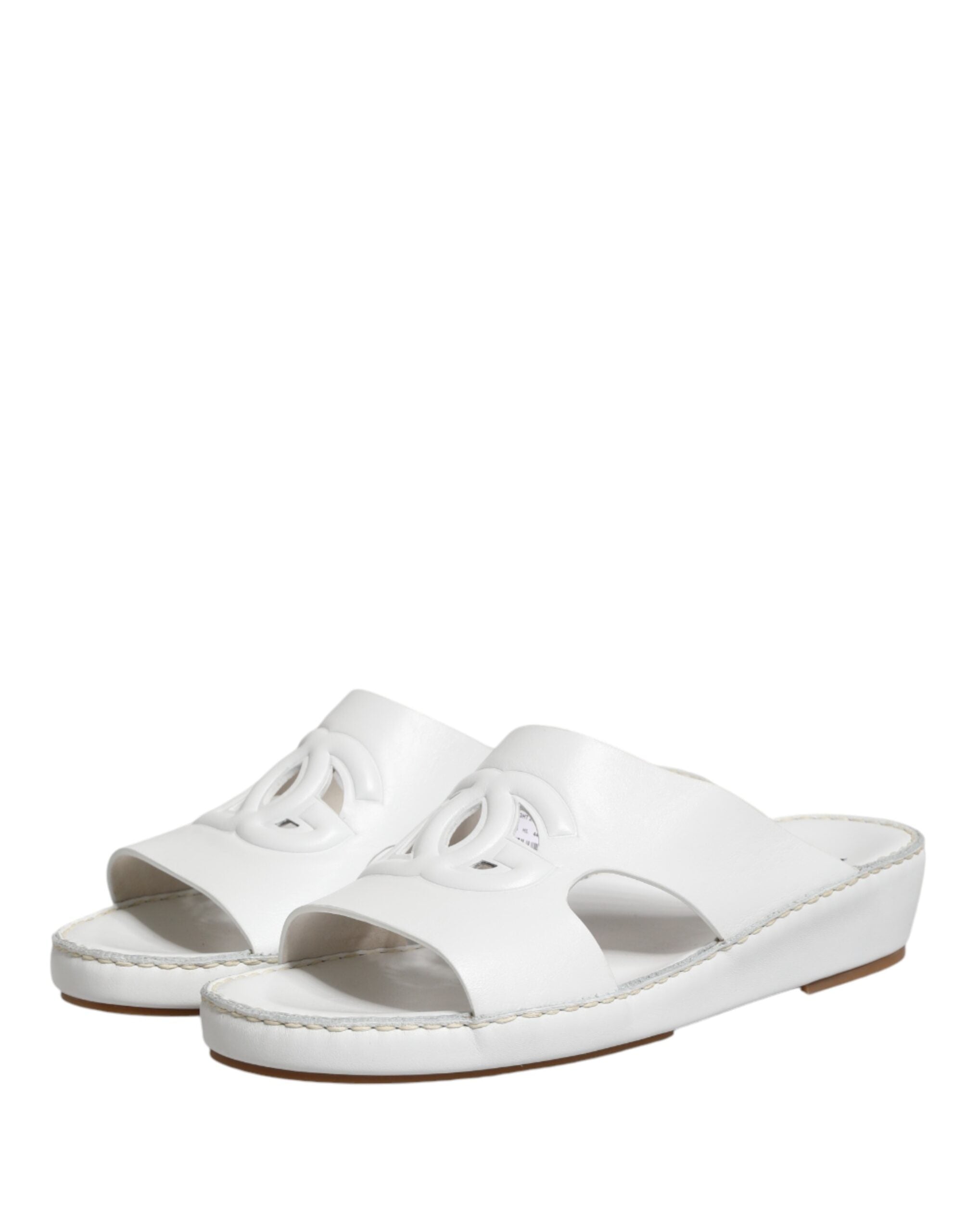 Dolce & Gabbana Weiße DG Cutout Slides Hausschuhe Ballerinas-5