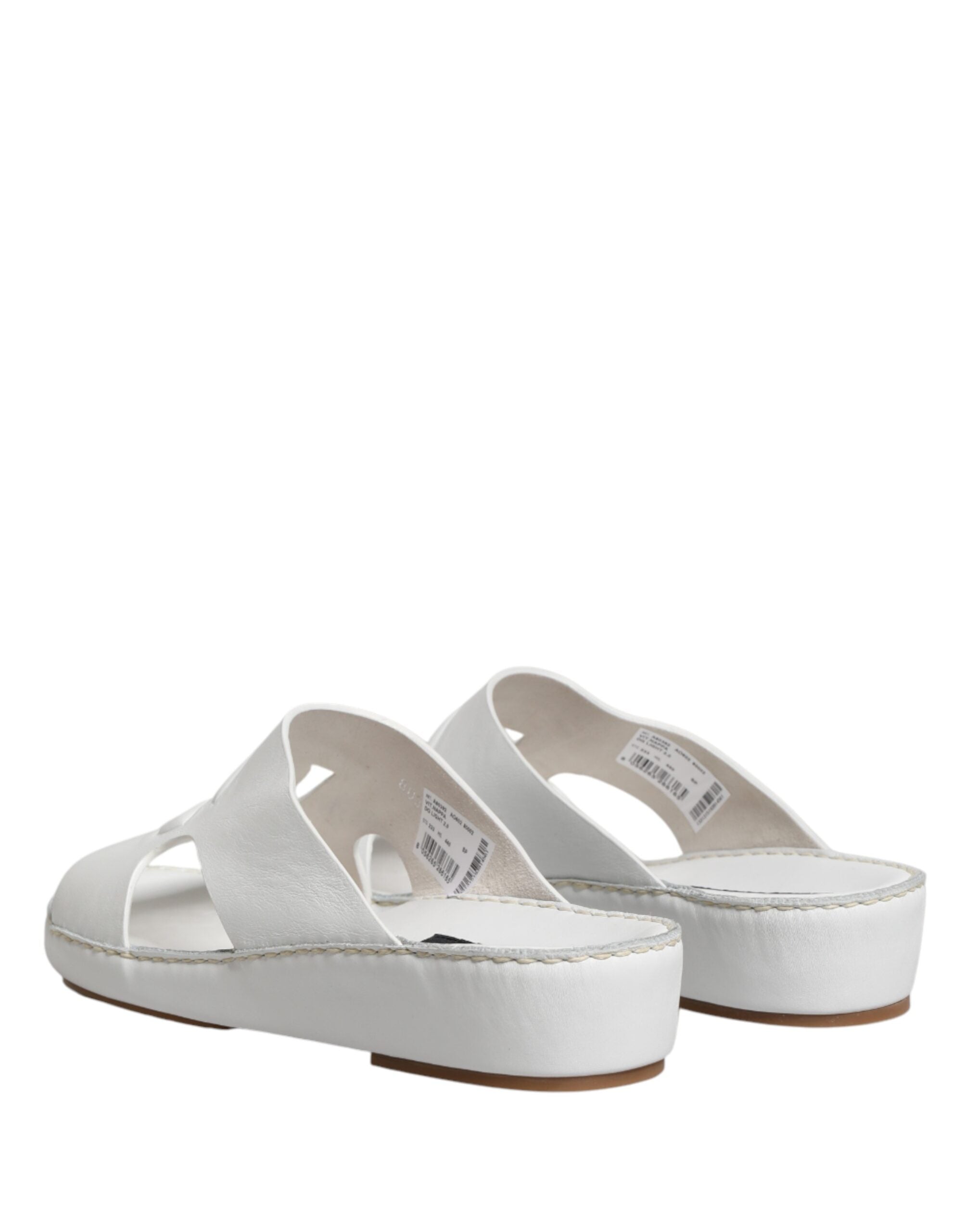Dolce & Gabbana Weiße DG Cutout Slides Hausschuhe Ballerinas-6