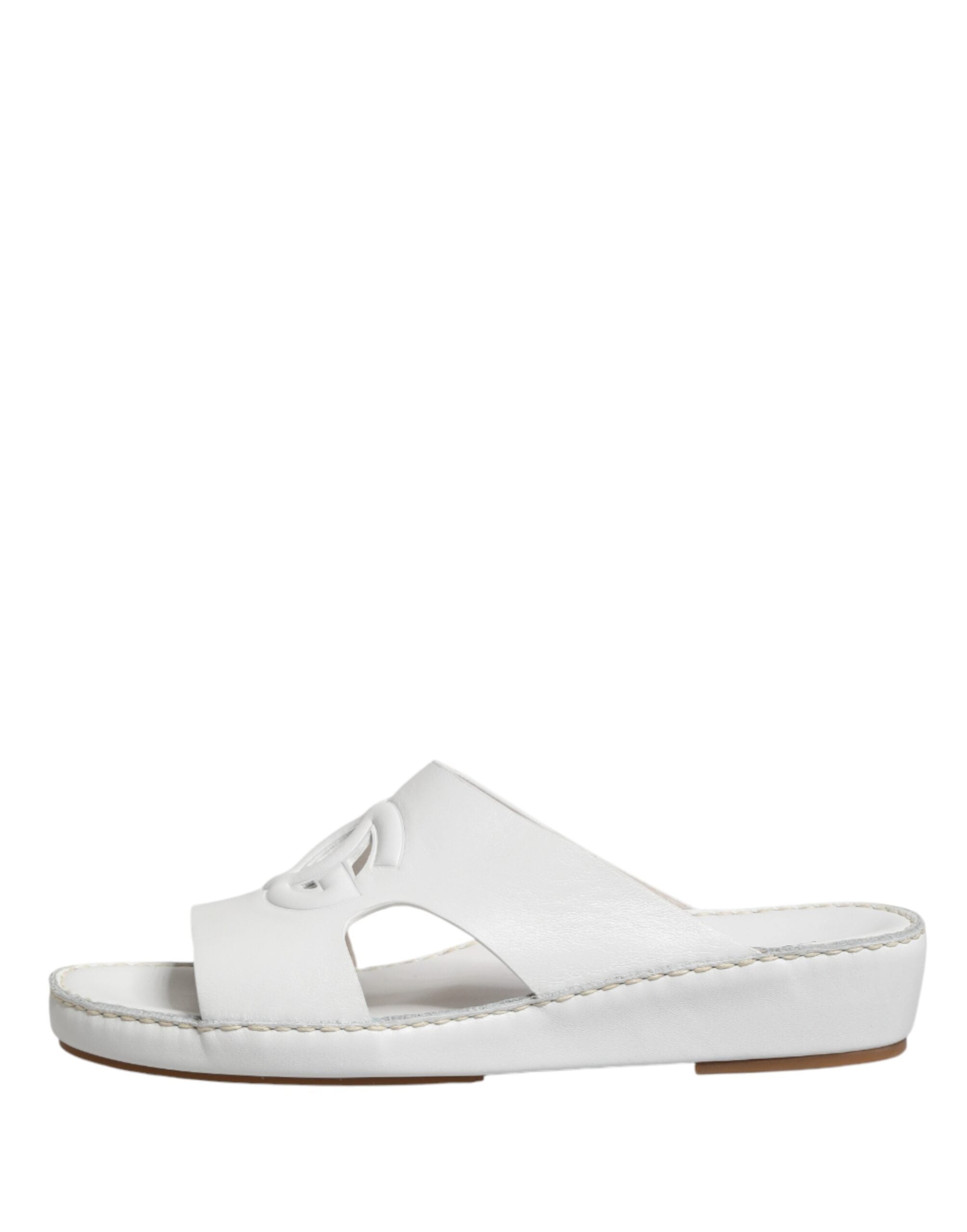 Dolce & Gabbana Weiße DG Cutout Slides Hausschuhe Ballerinas-7