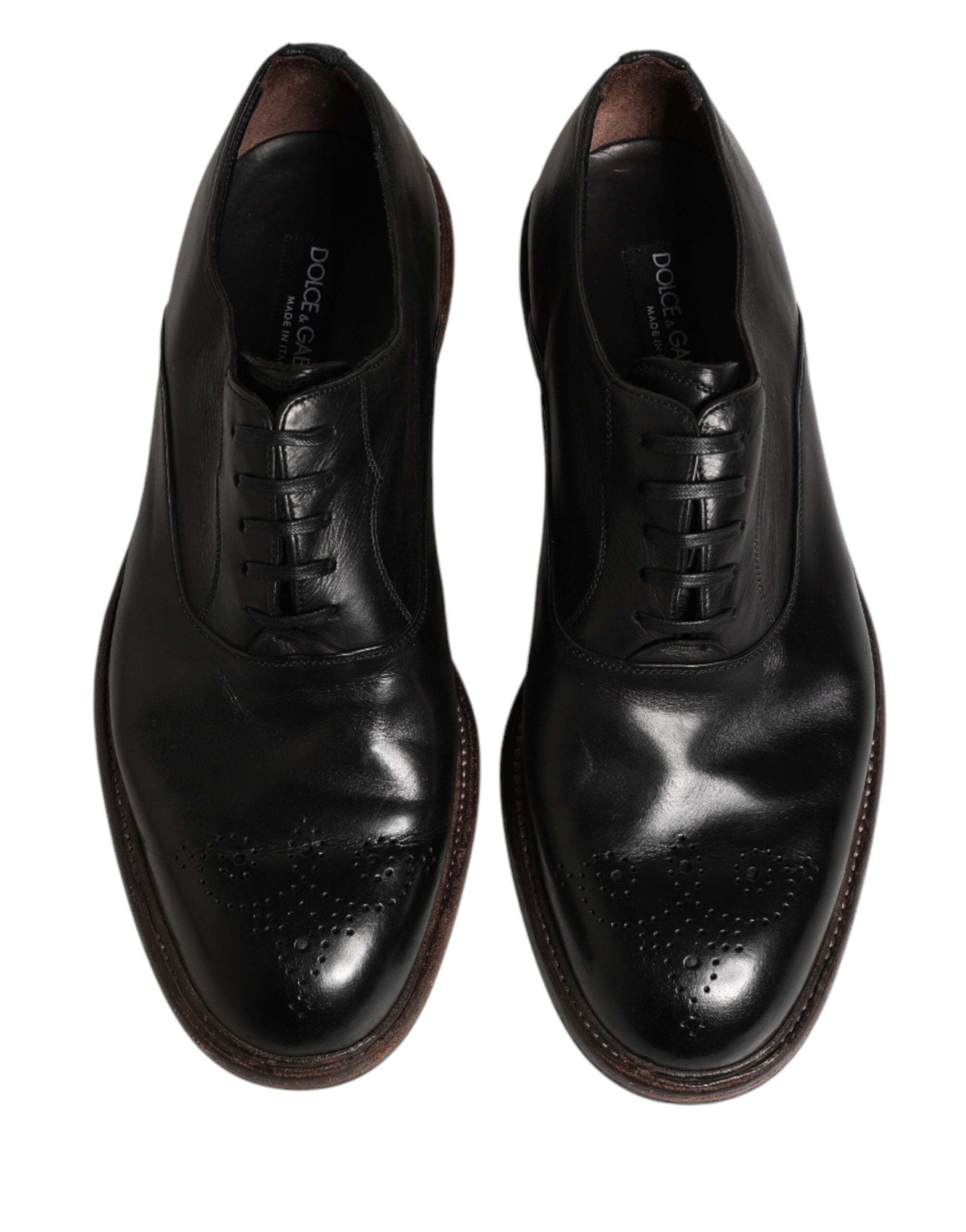 Dolce & Gabbana Schwarze Oxford-Schnürschuhe aus Kalbsleder-4
