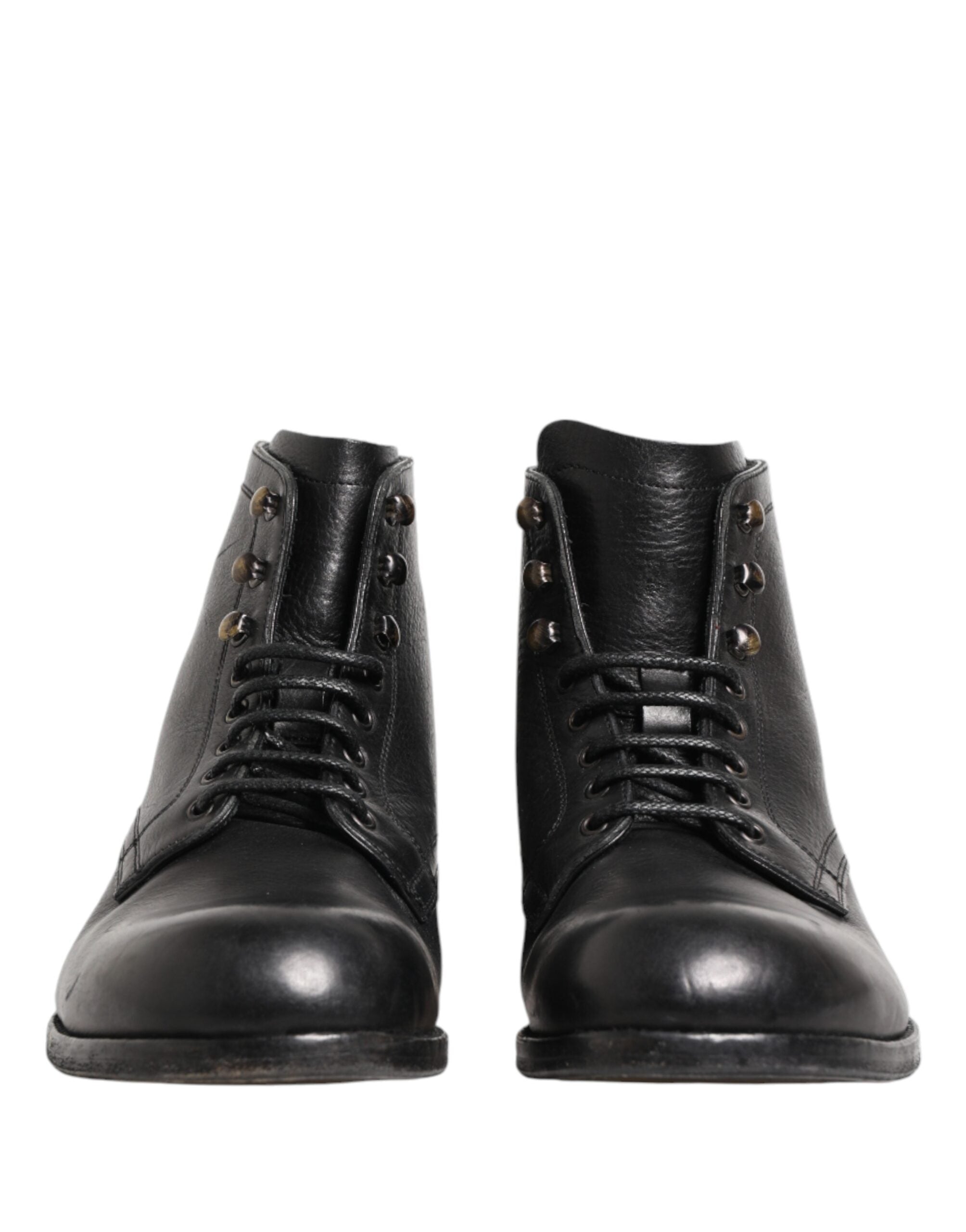 Dolce & Gabbana Schwarze Schnür-Stiefeletten Herren Schuhe-4