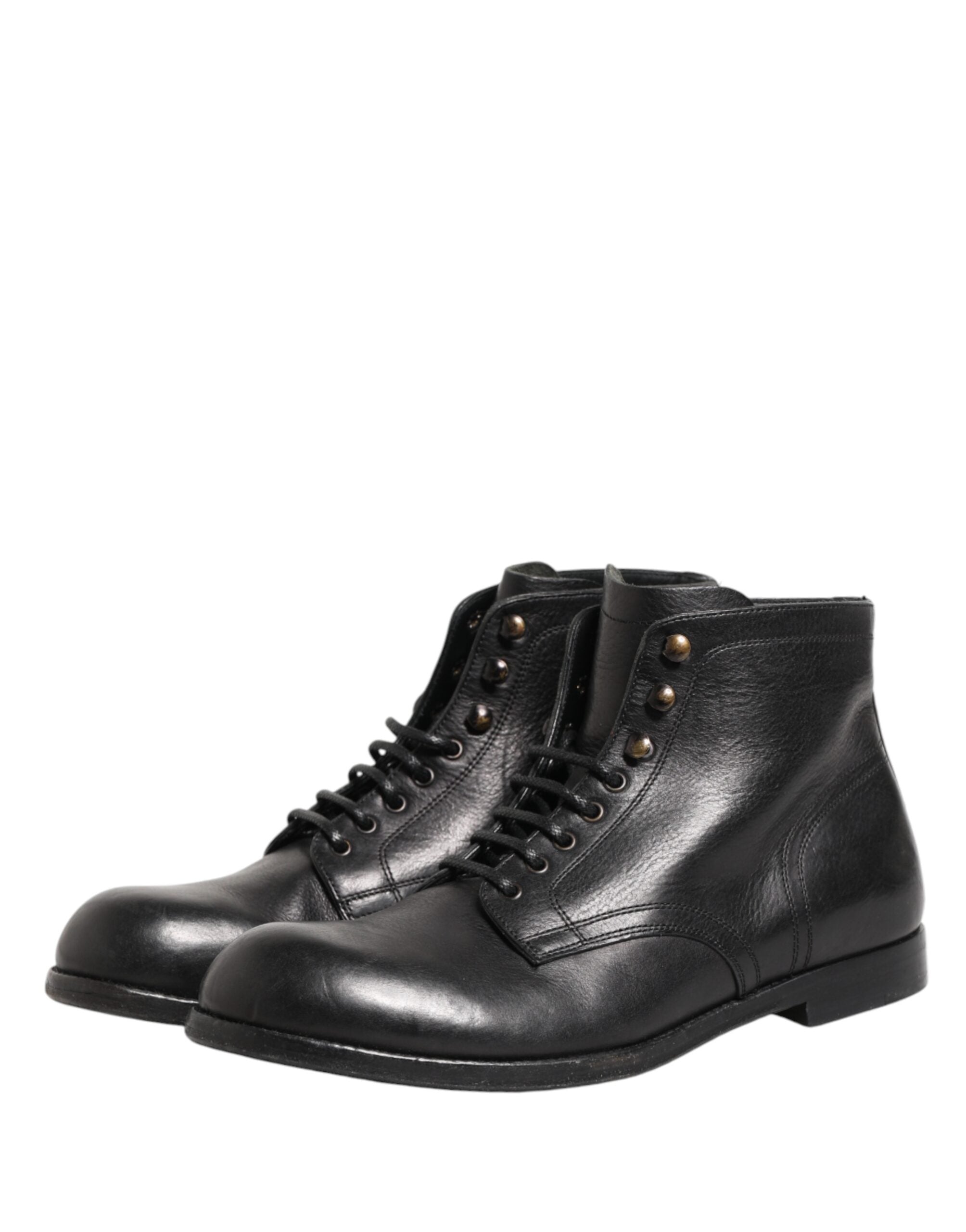 Dolce & Gabbana Schwarze Schnür-Stiefeletten Herren Schuhe-5