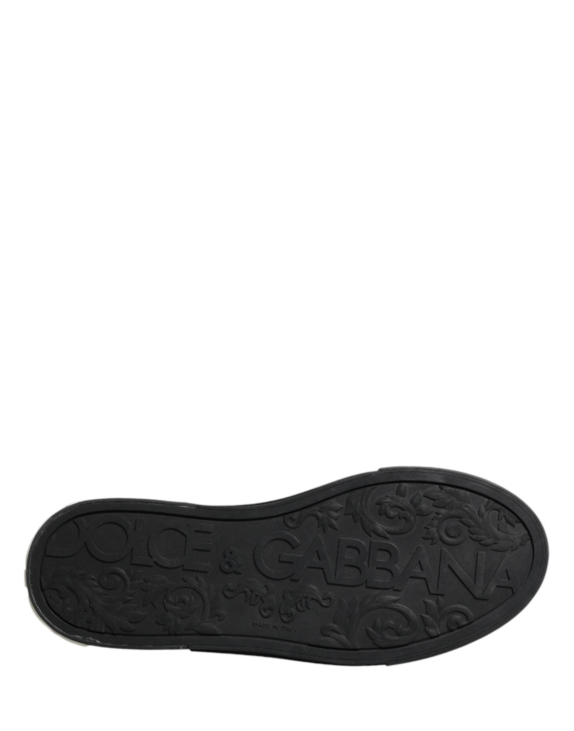Dolce & Gabbana Men's Blue Embellished Canvas Slip-On Sneakers-8