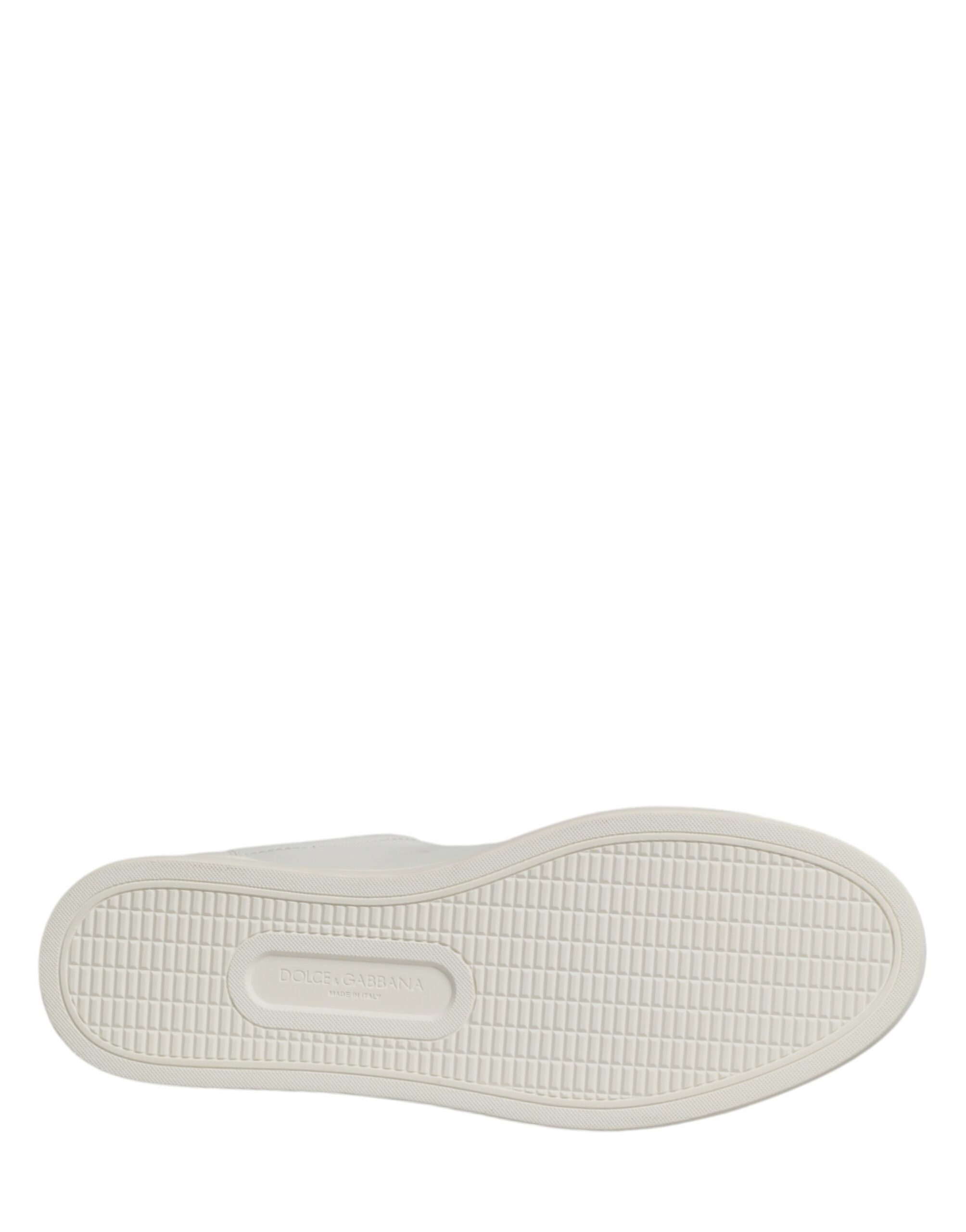 Dolce & Gabbana Weiße Leder Sneakers mit Sacred Heart Patch-8