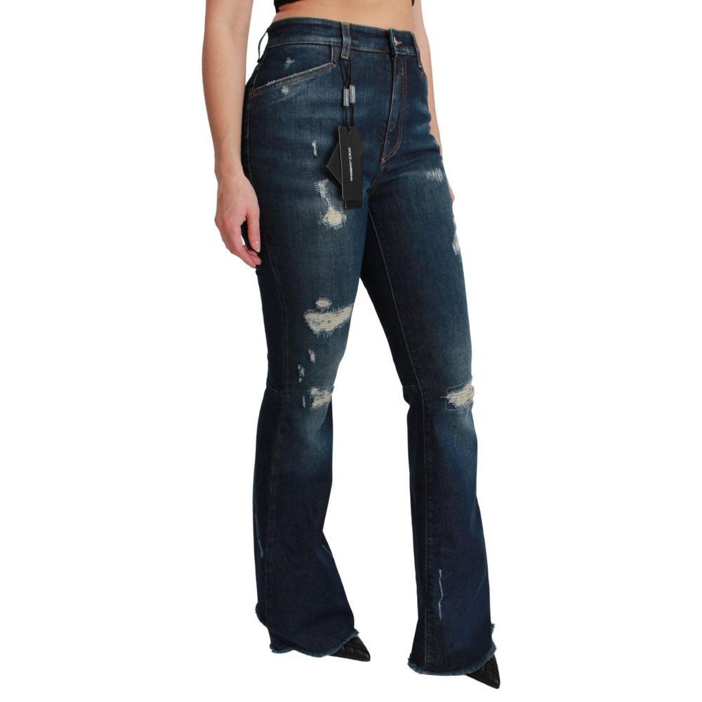 Dolce & Gabbana Blaue ausgestellte Jeans aus Baumwolle-2