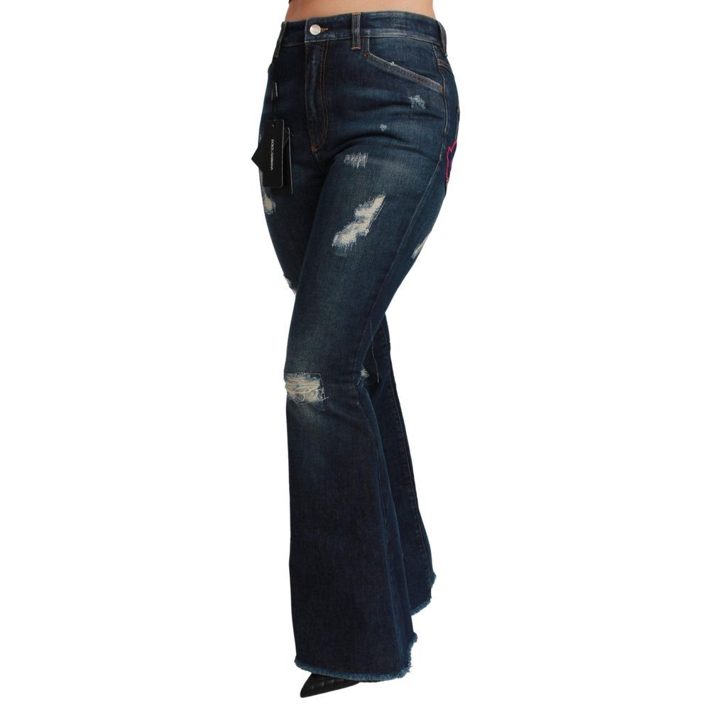 Dolce & Gabbana Blaue ausgestellte Jeans aus Baumwolle-3