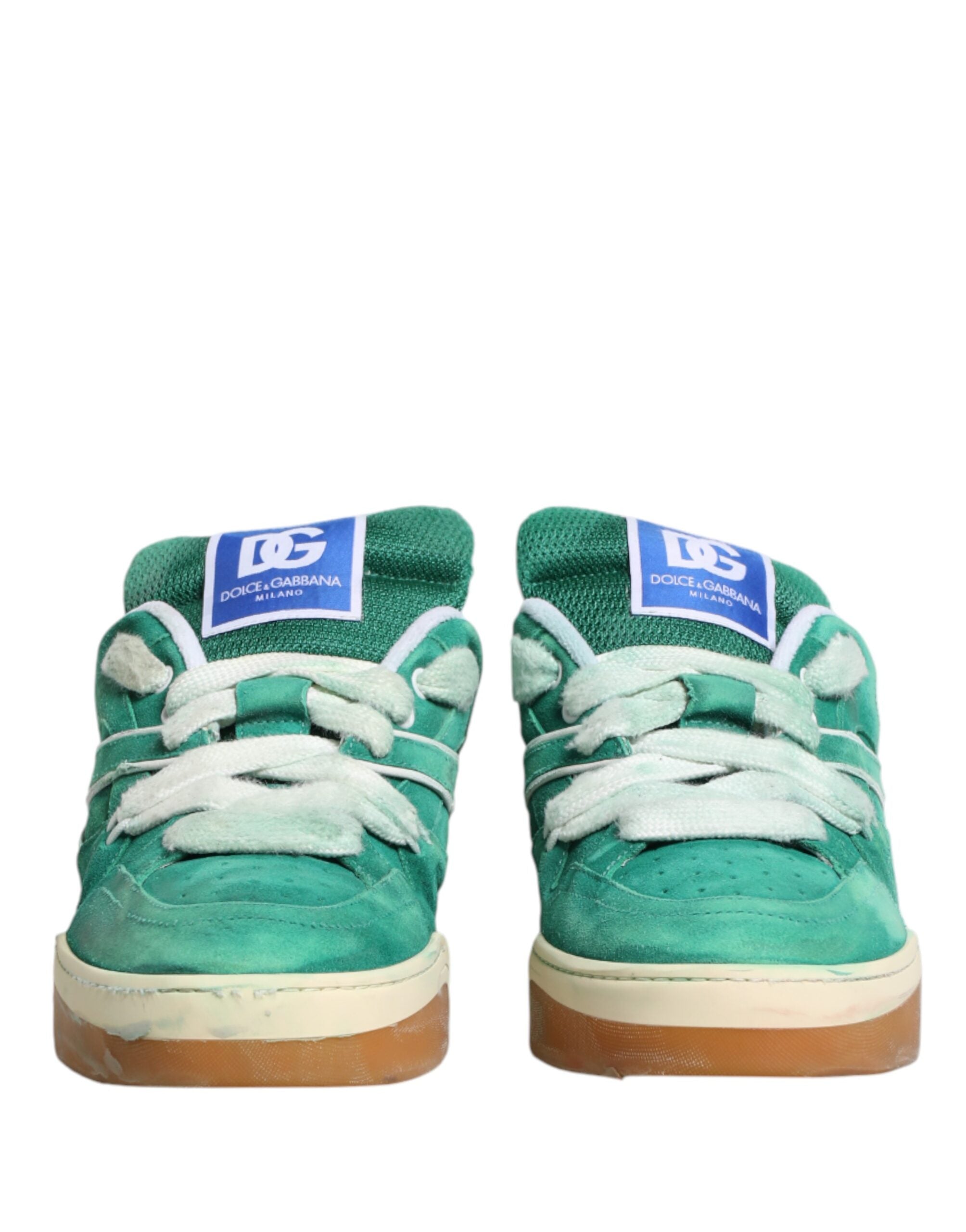Dolce & Gabbana Grüne Wildleder New Roma Low-Top-Sneaker-3