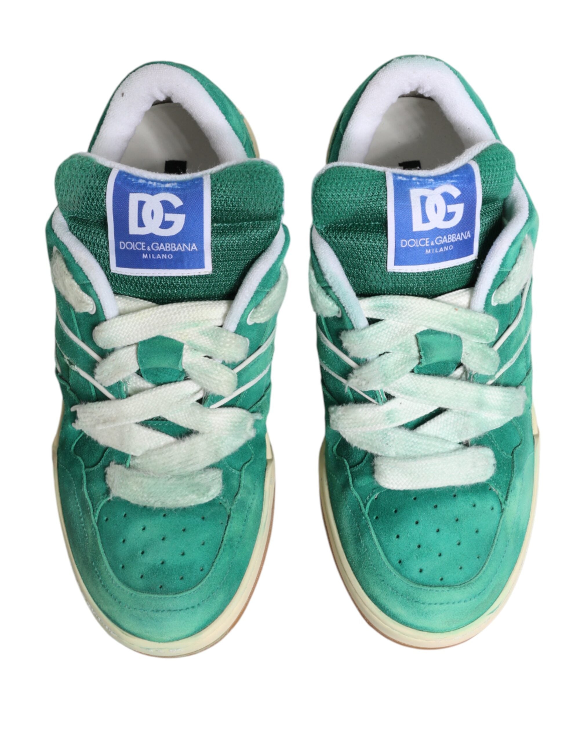 Dolce & Gabbana Grüne Wildleder New Roma Low-Top-Sneaker-4