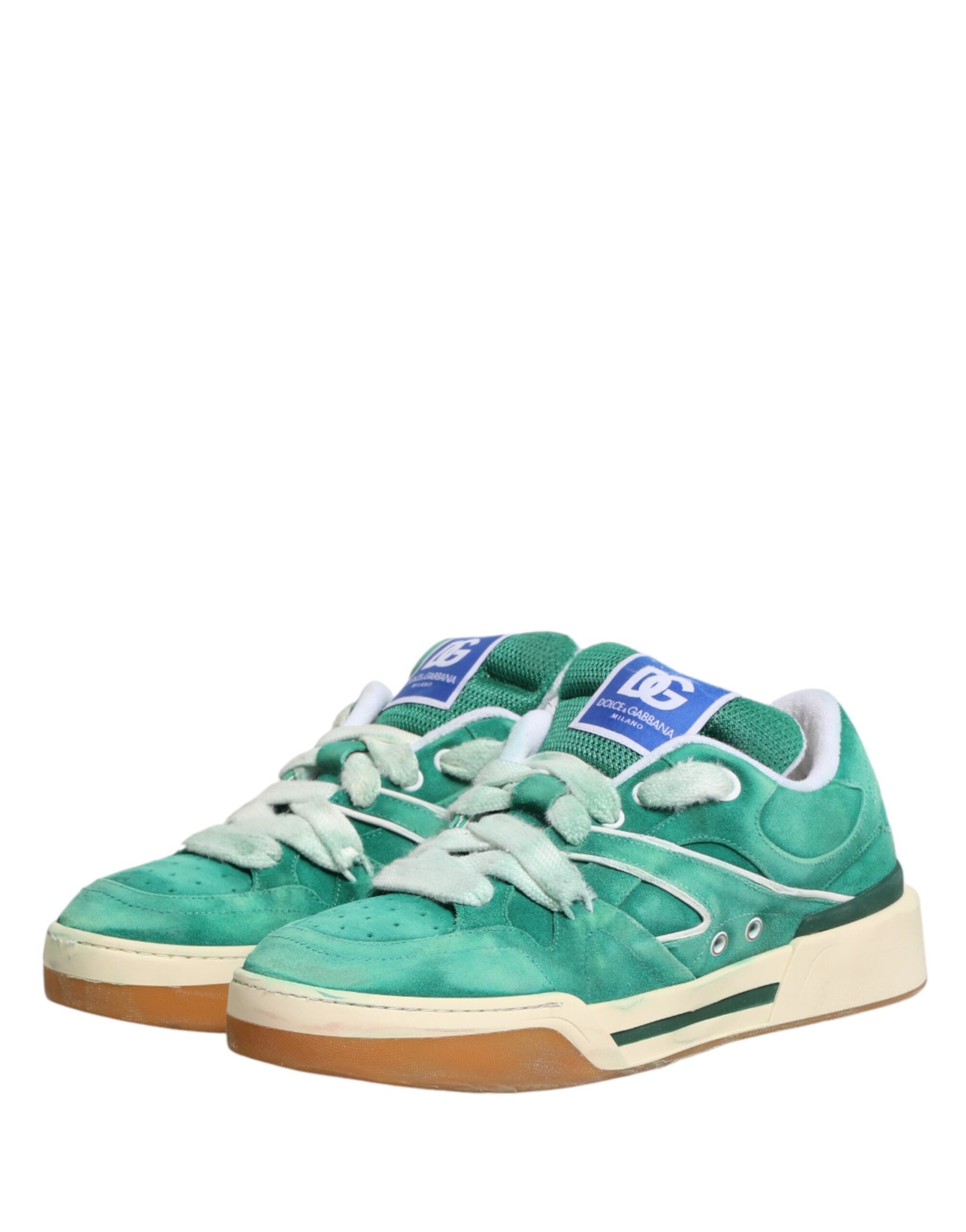 Dolce & Gabbana Grüne Wildleder New Roma Low-Top-Sneaker-5