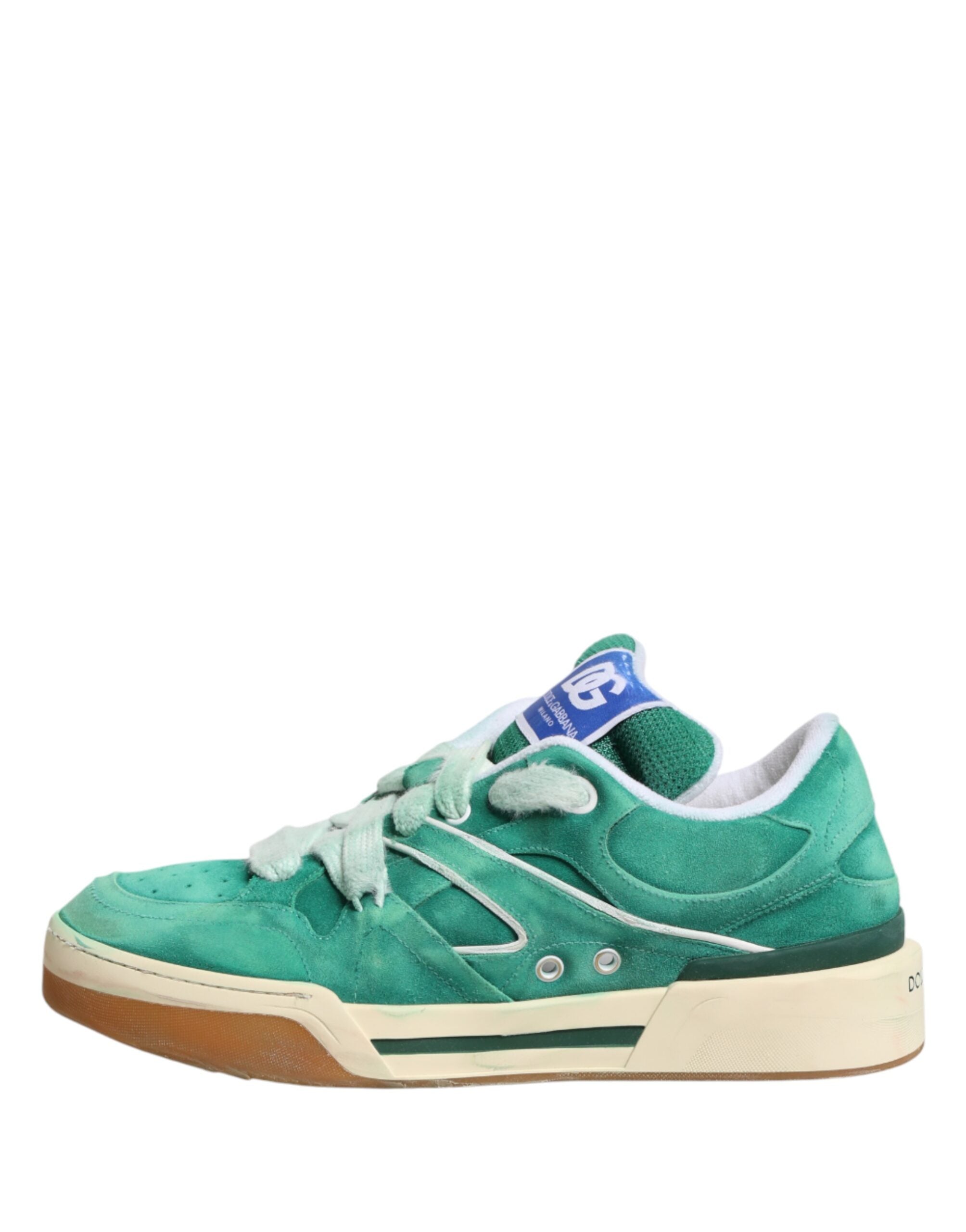 Dolce & Gabbana Grüne Wildleder New Roma Low-Top-Sneaker-7