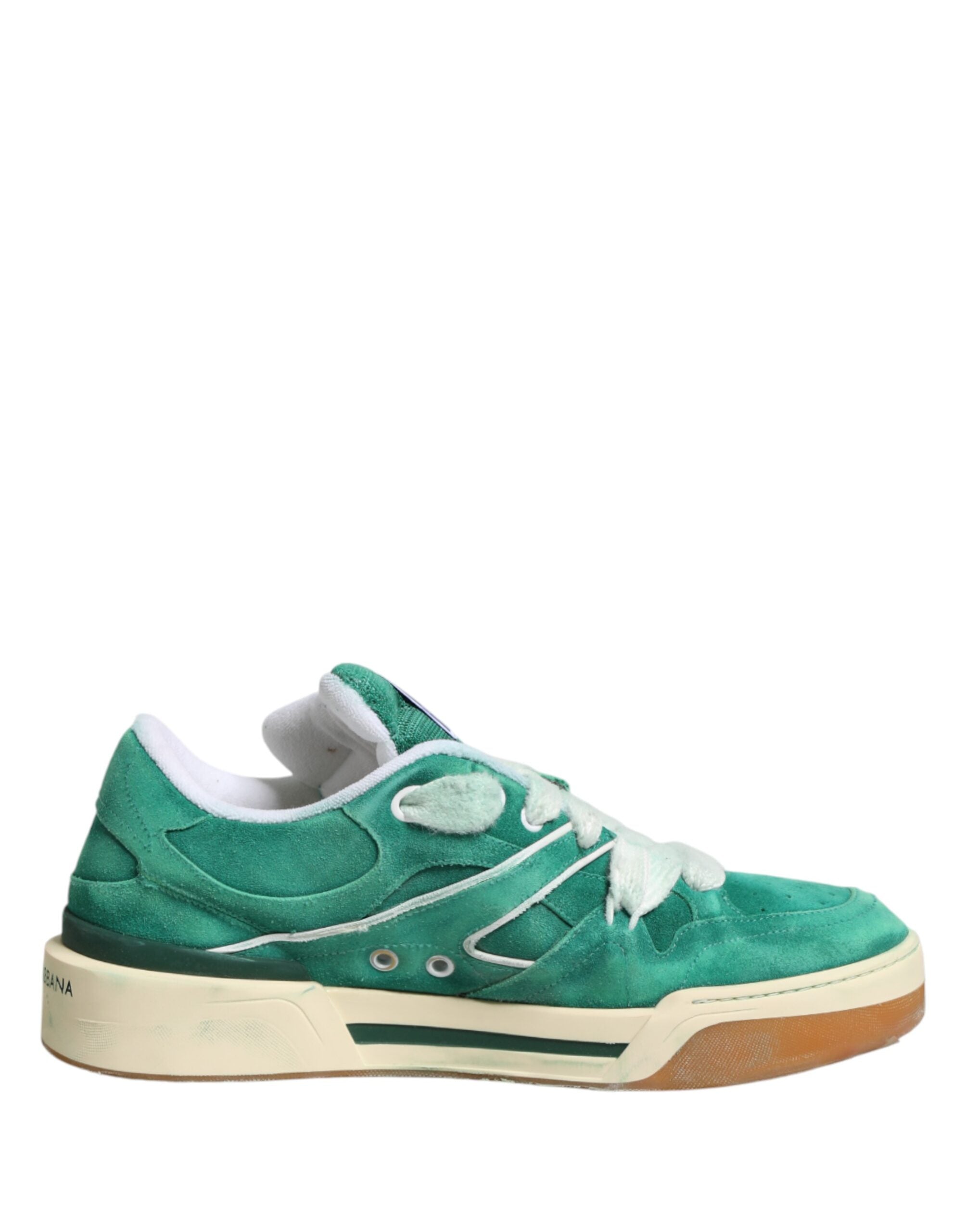 Dolce & Gabbana Grüne Wildleder New Roma Low-Top-Sneaker-1