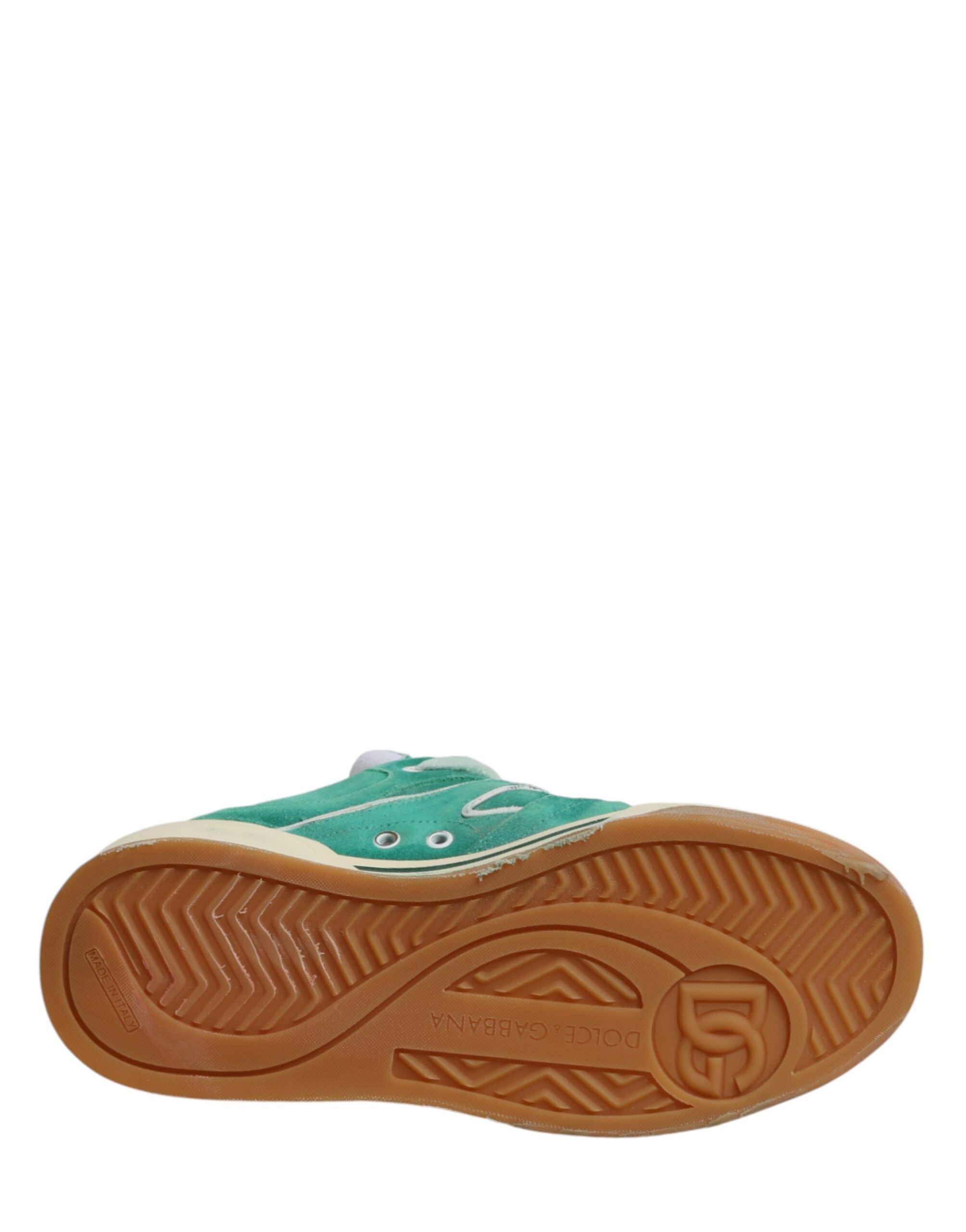 Dolce & Gabbana Grüne Wildleder New Roma Low-Top-Sneaker-8